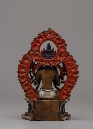 Oxidized Copper Maitreya Buddha of Future | 15cm Home Decor Statue