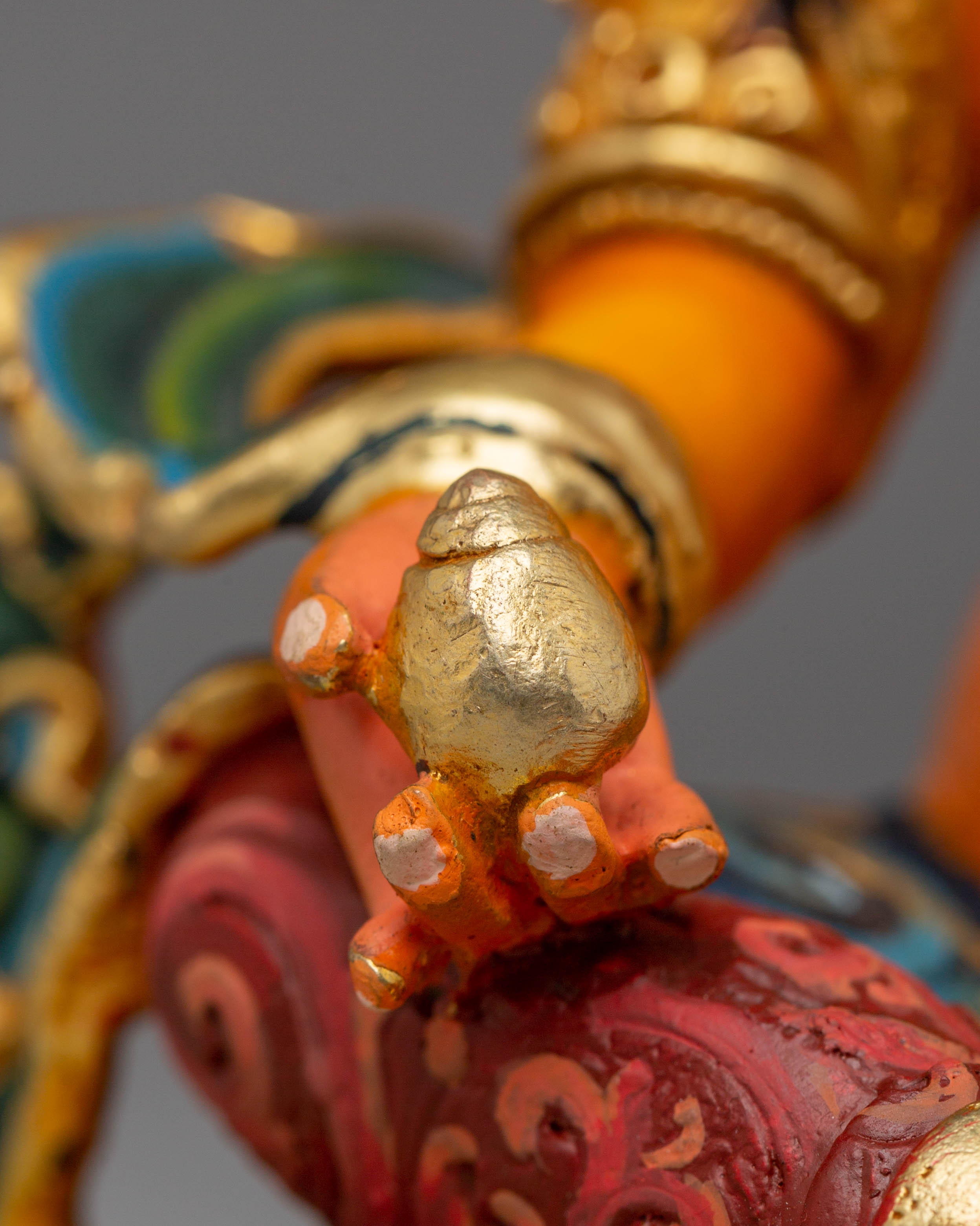 Handcrafted Copper Statue of Dzambhala for Altar and Decor