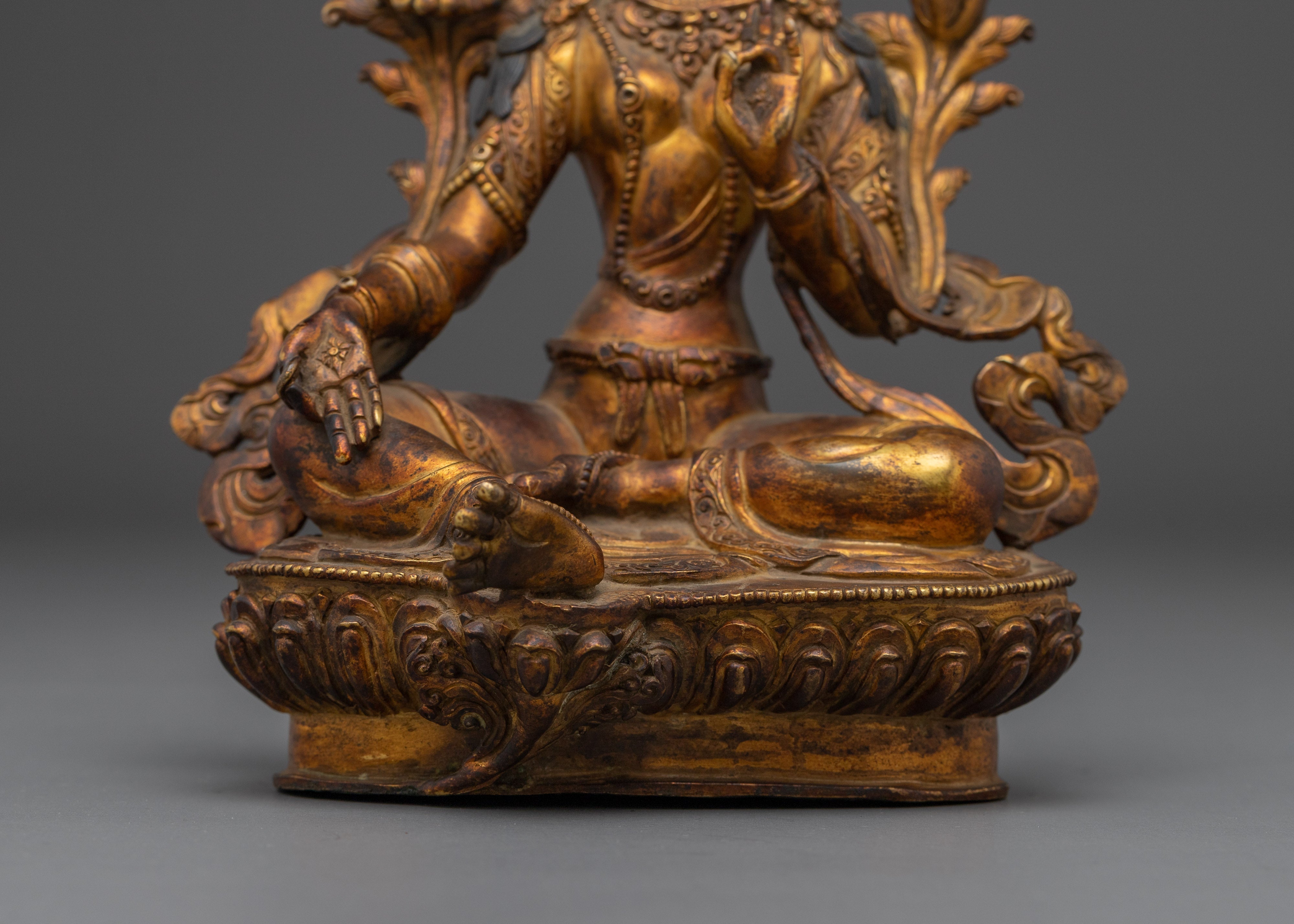 Sacred Green Tara Mother of Liberation | Handcrafted Nepali Meditation Altar Deity