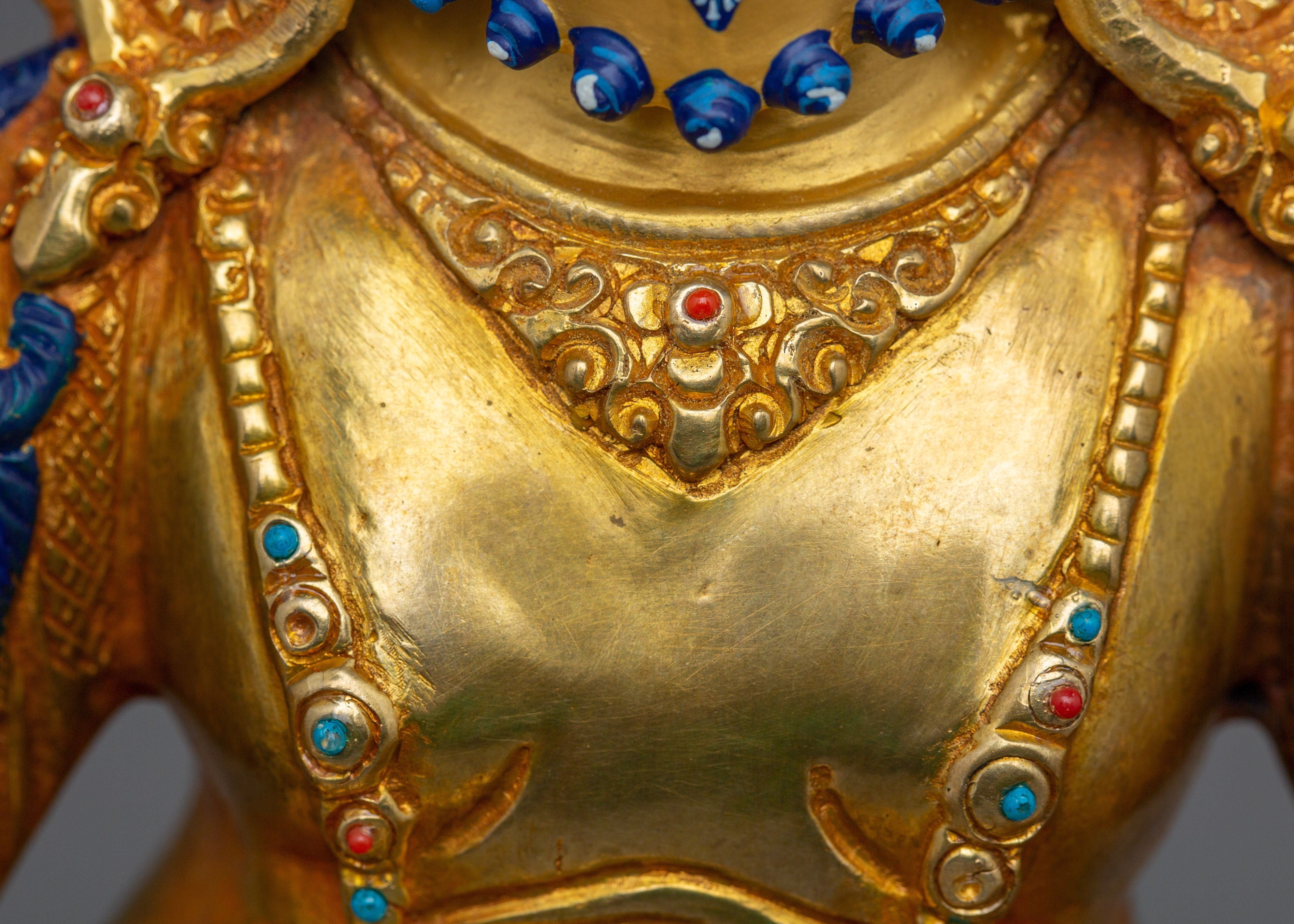 Golden Nepalese Artwork of Dzambhala | Wealth Deity of Tibetan Buddhism