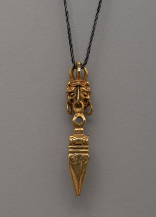 Gold Plated Phurba Locket | Handmade Buddhist Jewelry
