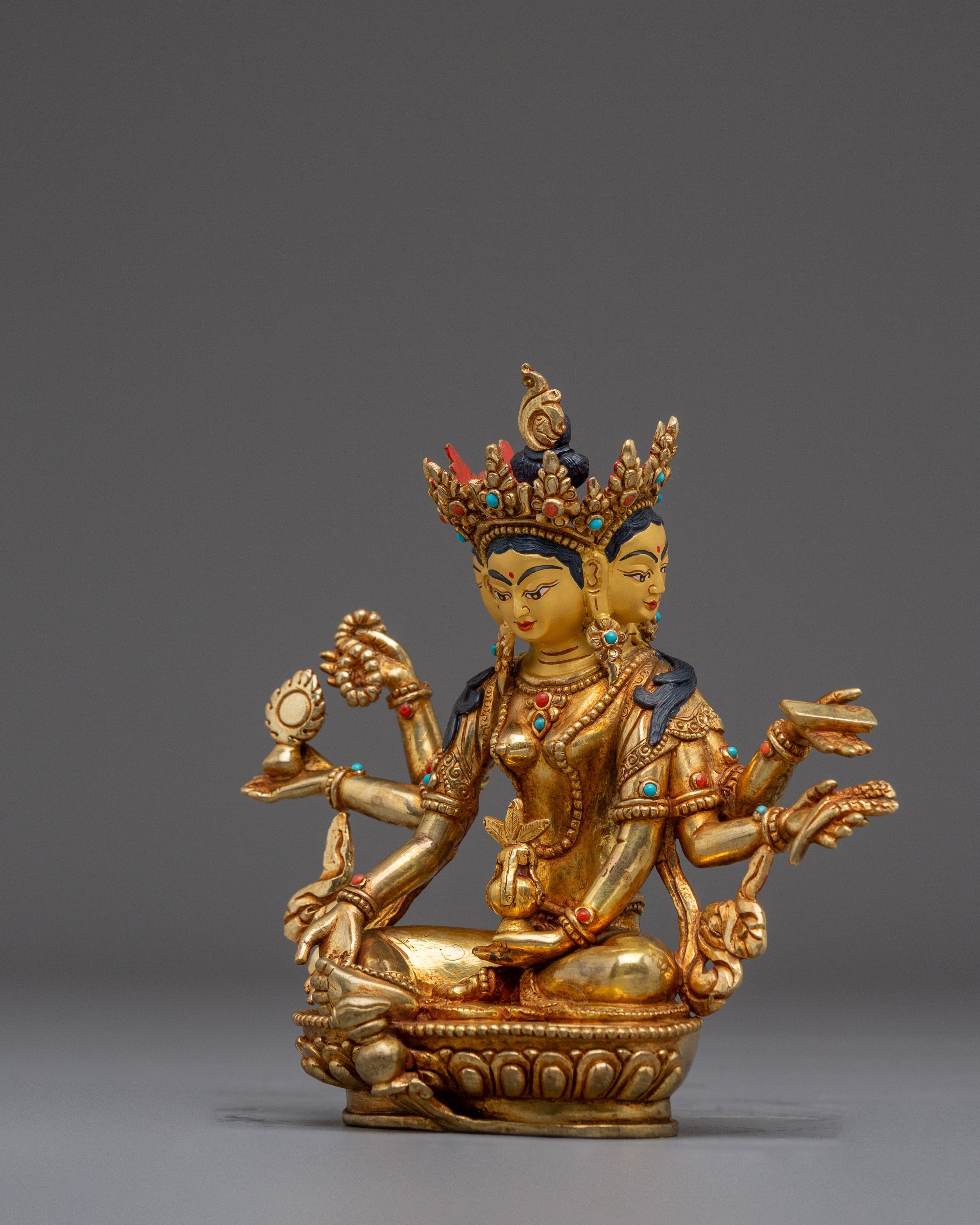 Spiritual Prosperity Icon Vasudhara | Tibetan Art for Abundance