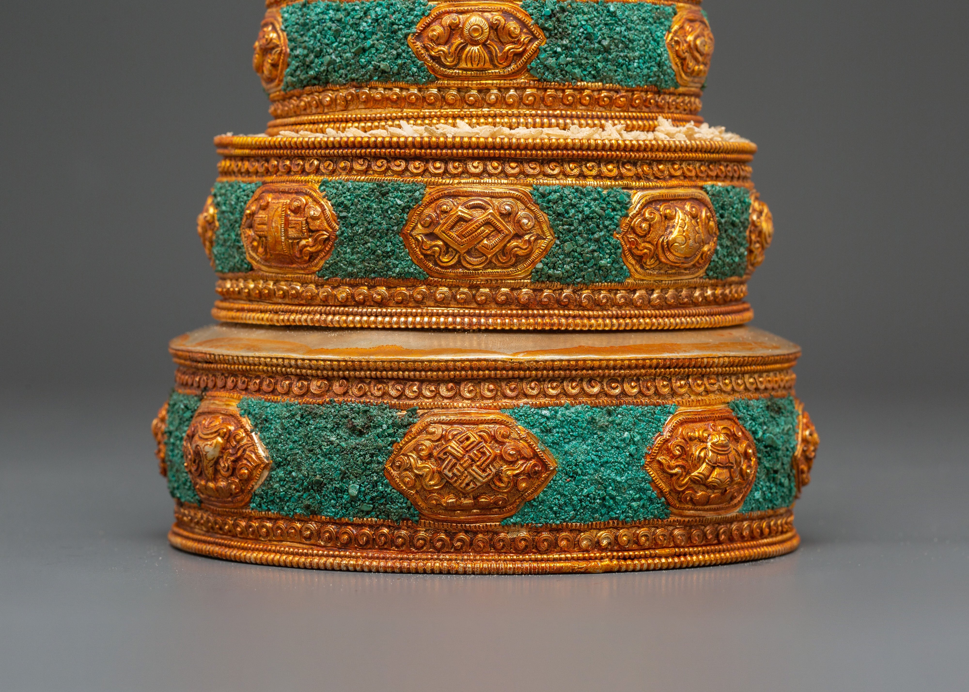 Sacred Traditional Gold Plated Mandala | Tibetan Buddhist Sacred Art Sculpture