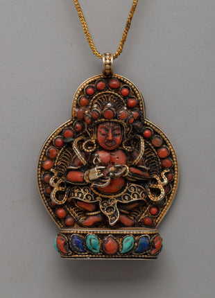 Coral & Turquoise Pendant