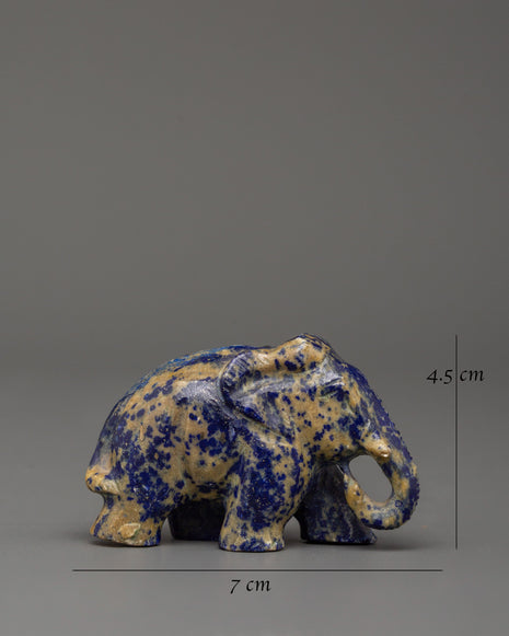 Lapis Lazuli Elephant Statue | Symbol of Wisdom and Strength
