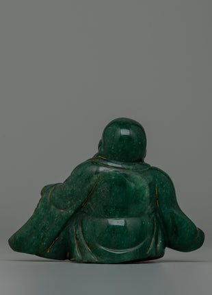 Jade Laughing Buddha Statue | Hand-Carved Original Jade Stone Art Work
