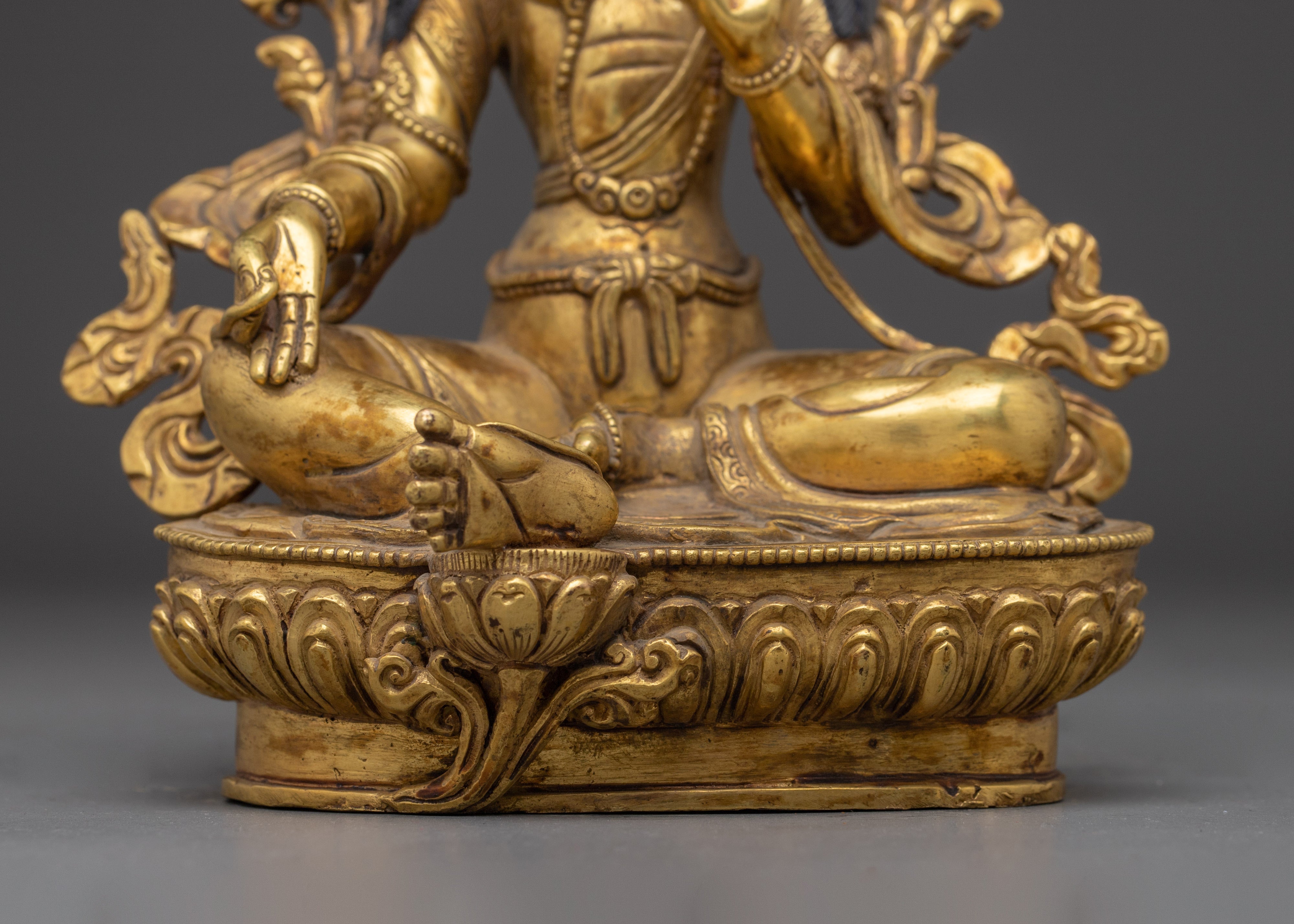 Handcrafted Swift Protector Green Tara Deity | Tibetan Goddess of Compassion