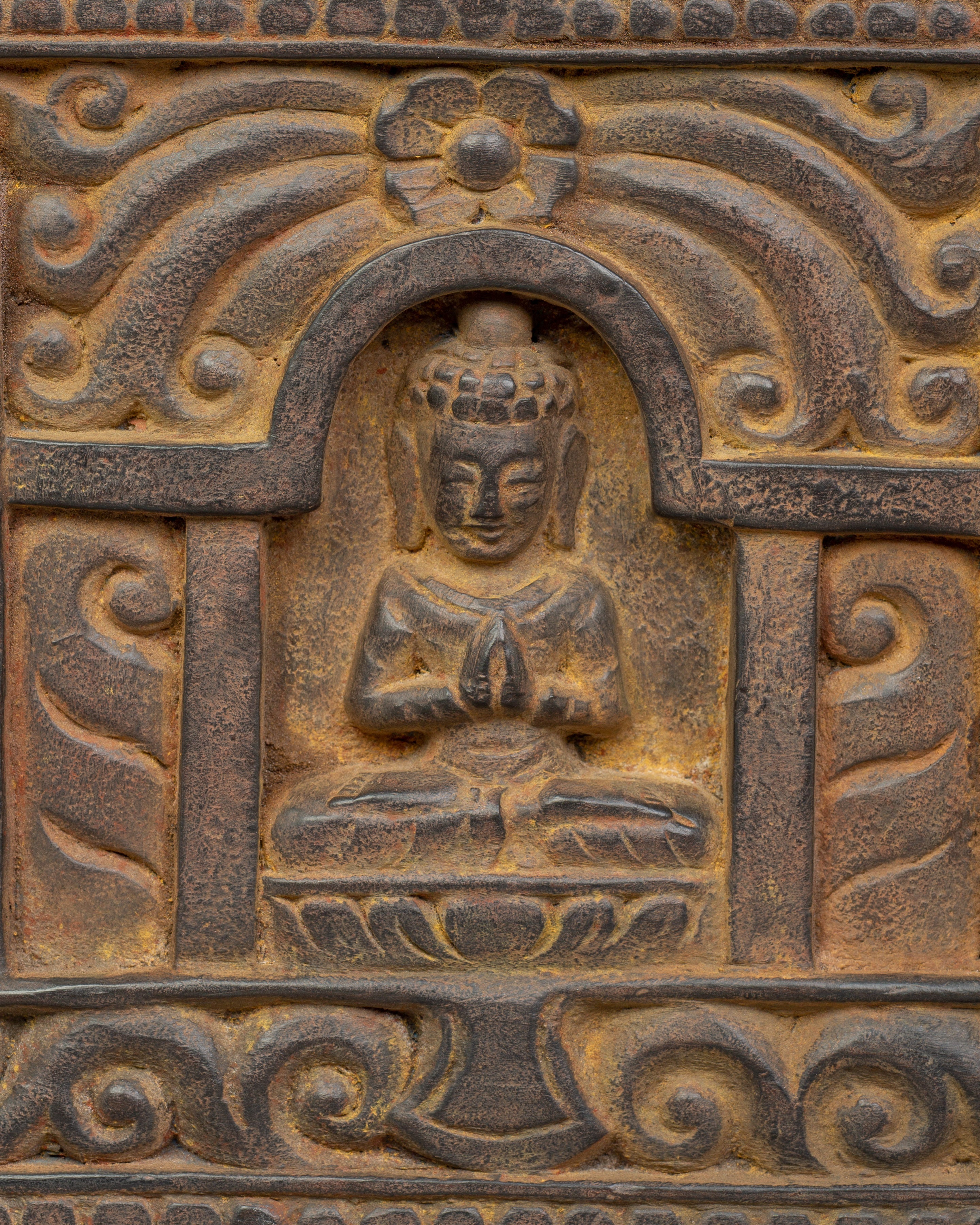 Wooden Sutra Cover | Hand-Carved Tibetan Scripture Holder