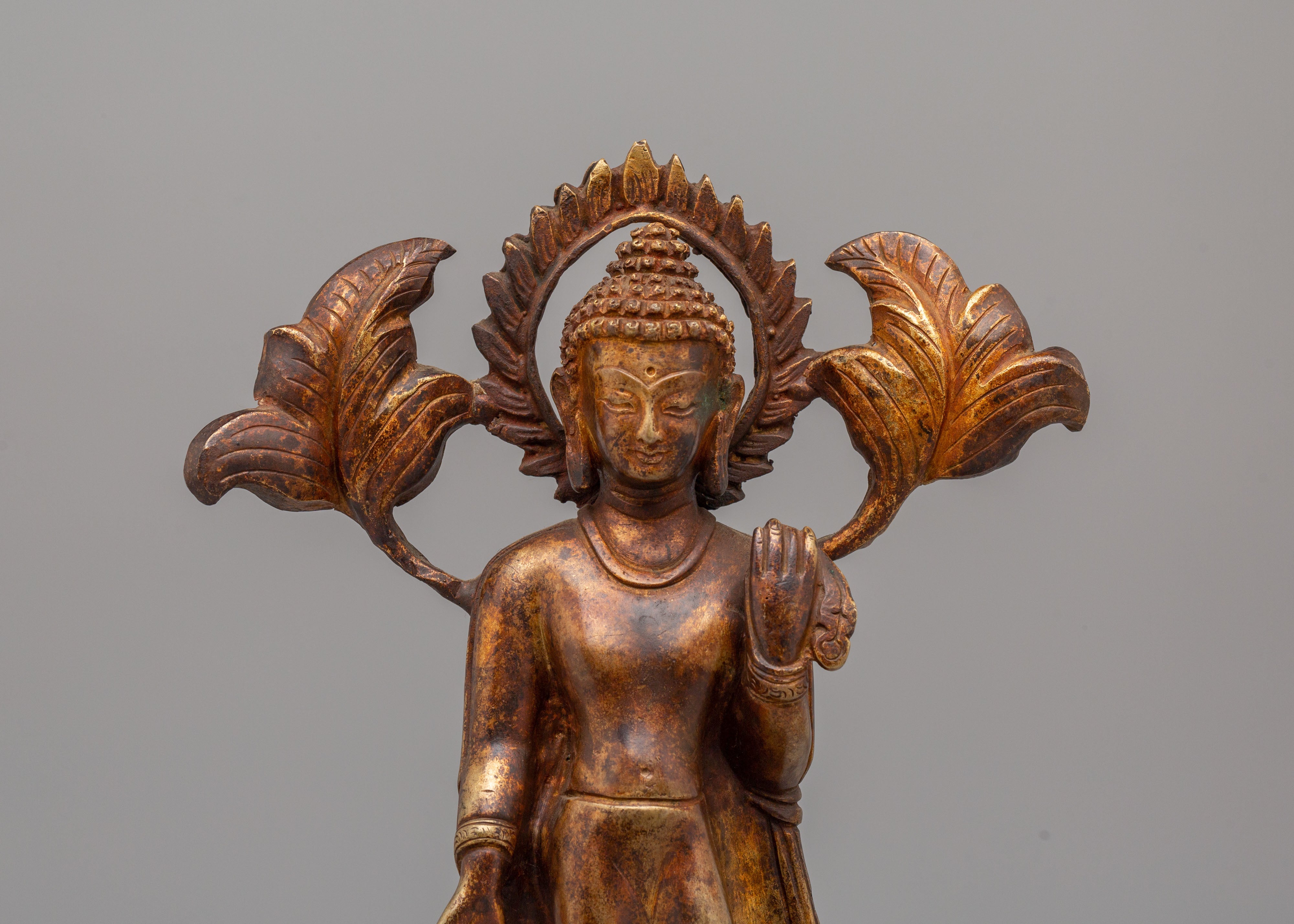 Tibetan Altar Dipankara Buddha Statue | Handcrafted Copper Art
