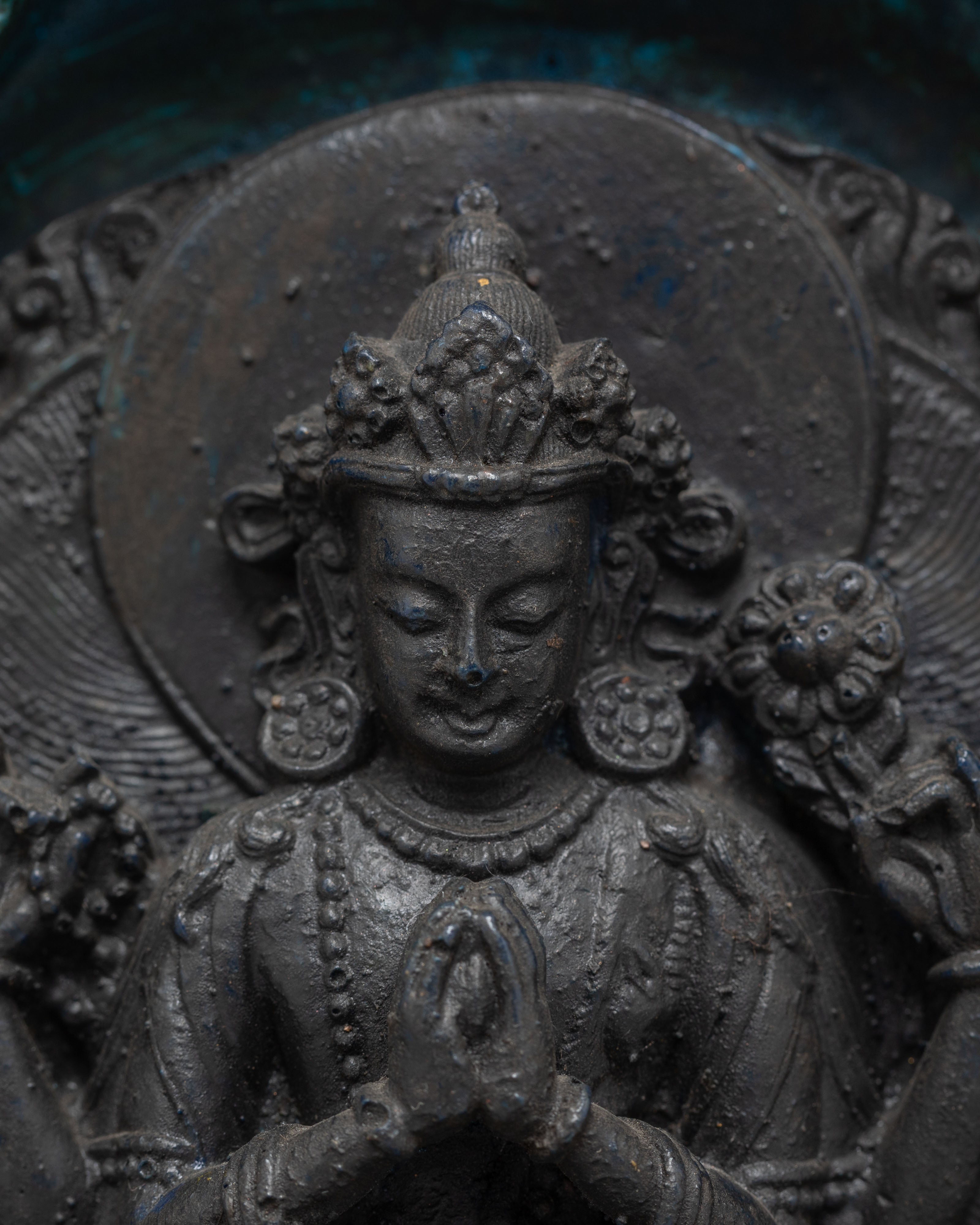 Handmade Chenrezig Bodhisattva Statue for Altar | Tibetan Avalokiteshvara Shrine Art