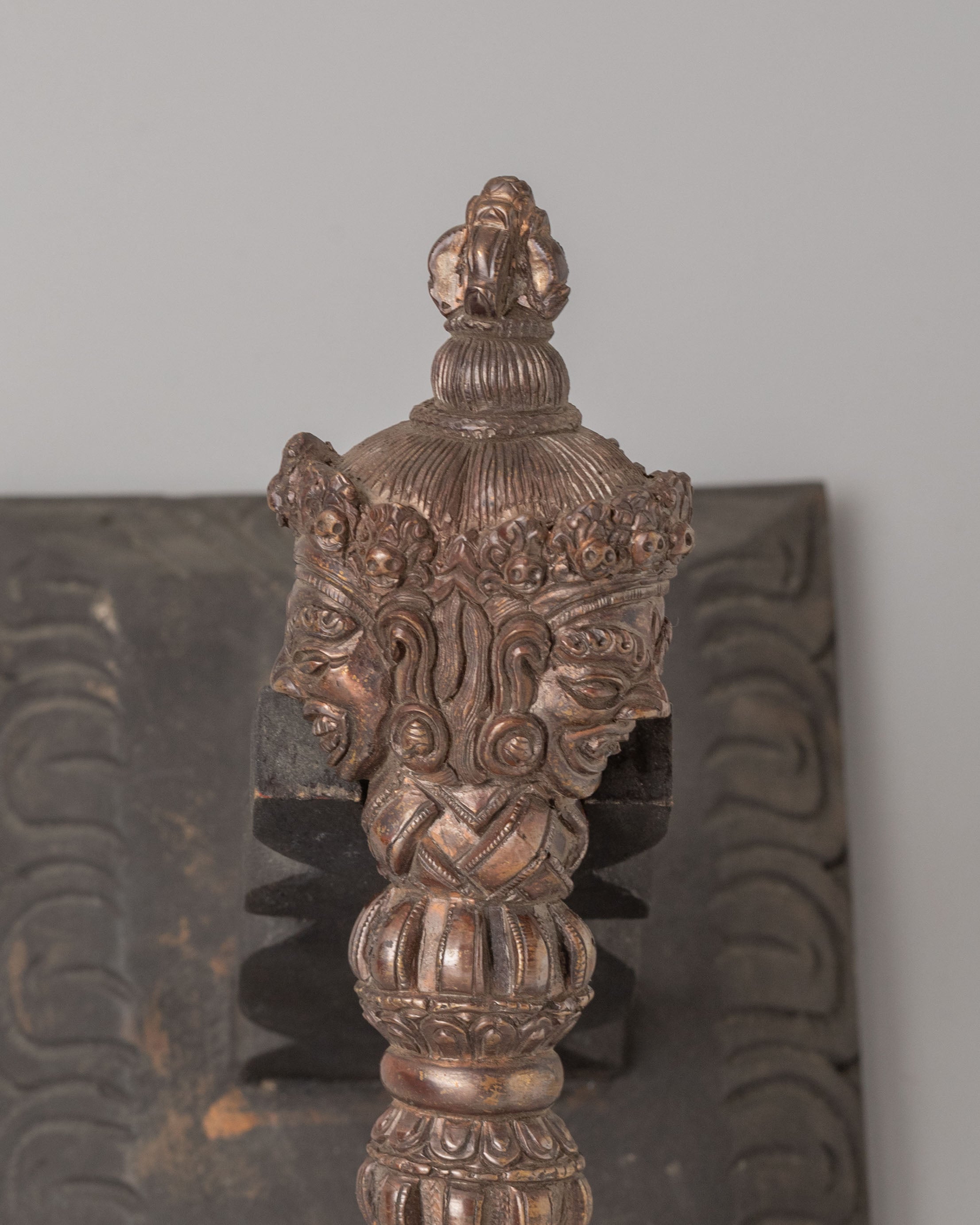 Ritual Phurba Dagger With Stand | Sacred Vajrayana Ceremonial Blade