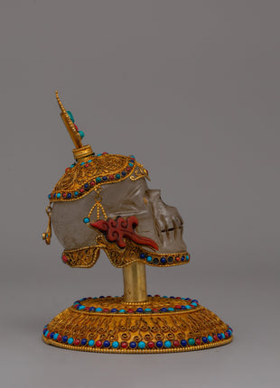 Handcrafted Buddhist Skull Head | Perfect Spiritual Decor Piece