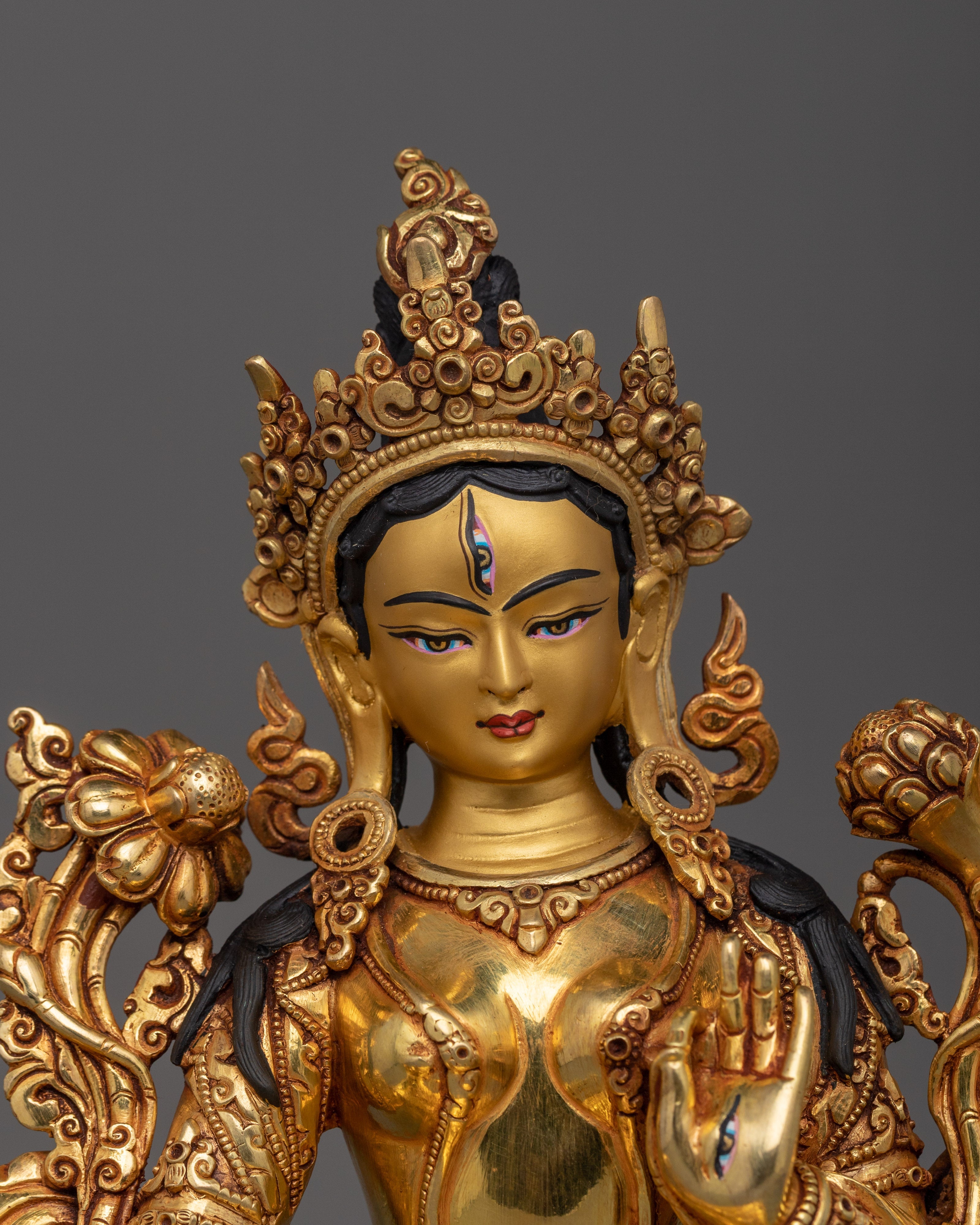 Golden Statue of White Tara | Sita Tara - Compassionate and Healing Deity