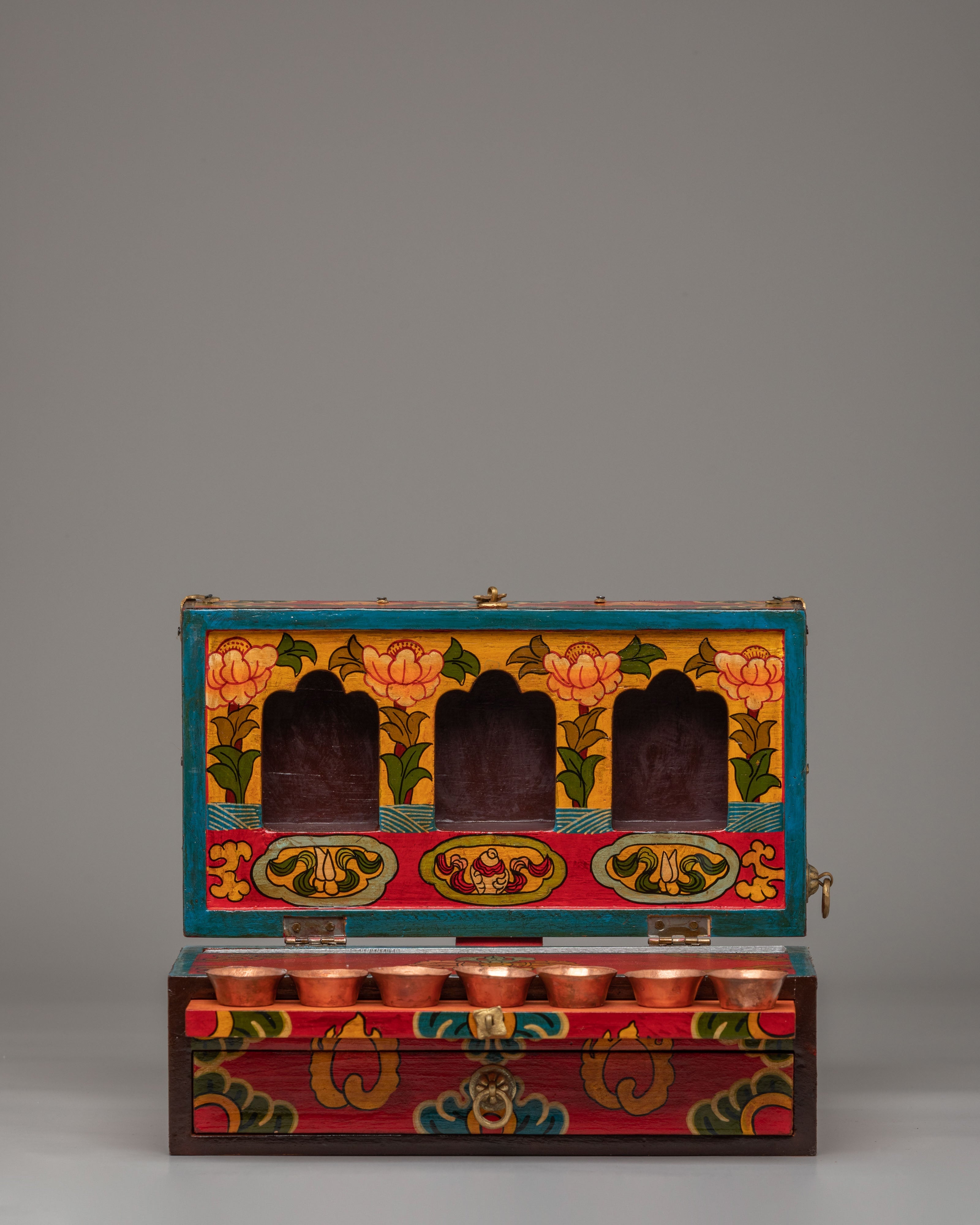 Tibetan Altar Box with Statue | Perfect for Meditation &amp; Spiritual Decor