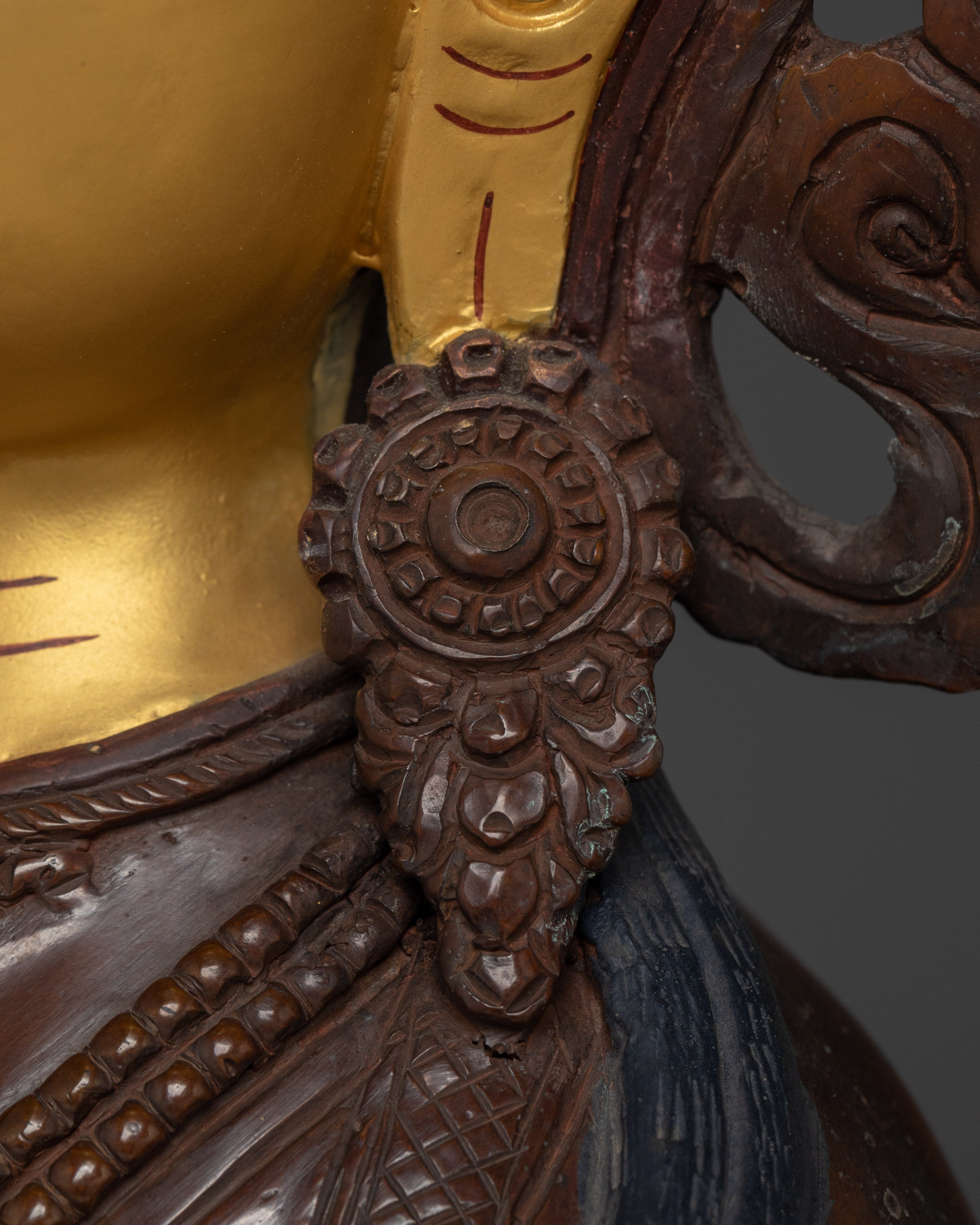 Chenrezig Statue in Oxidized Copper | Majestic Nepalese Buddhist Altar Piece