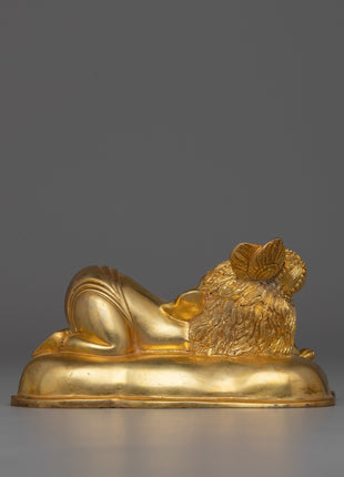Elegant Gold-Plated Ganesha Statue | Sleeping Ganesh Sculpture