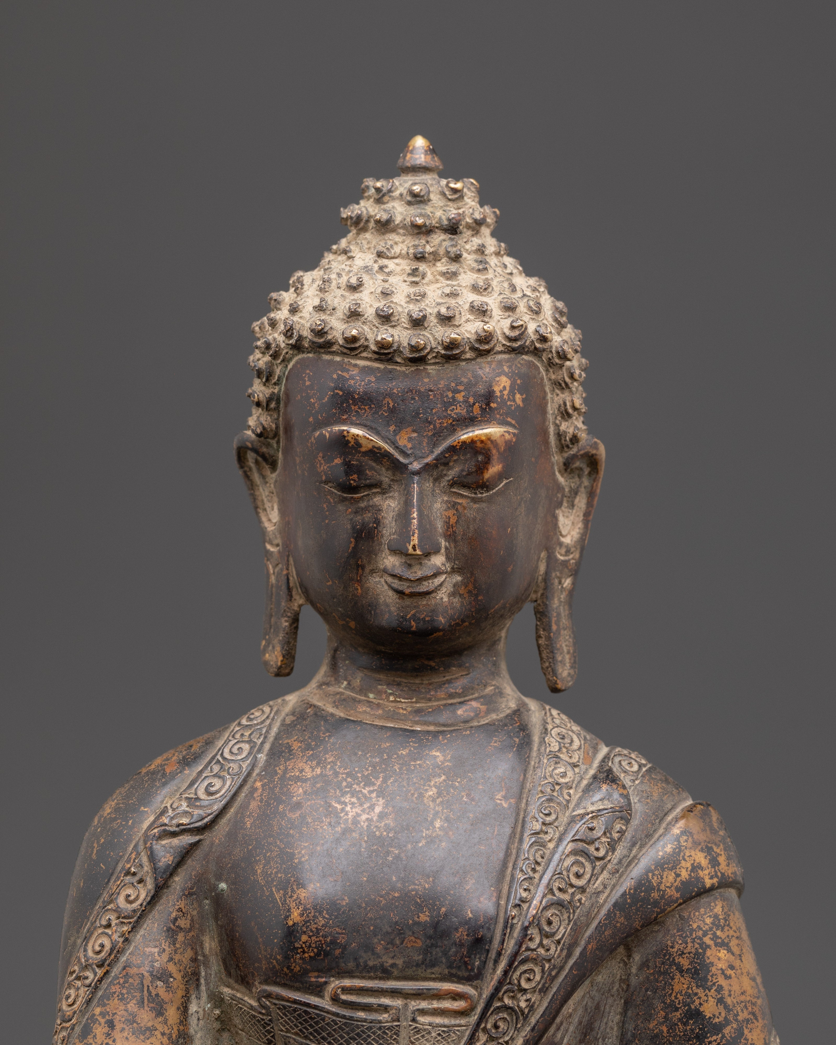 Spiritual Enlightenment Shakyamuni Statue | Handcrafted Copper Buddha Sculpture