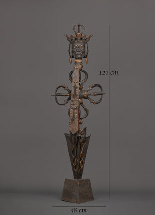 Sacred Iron Phurba Dagger | Vajra Ritual Tool