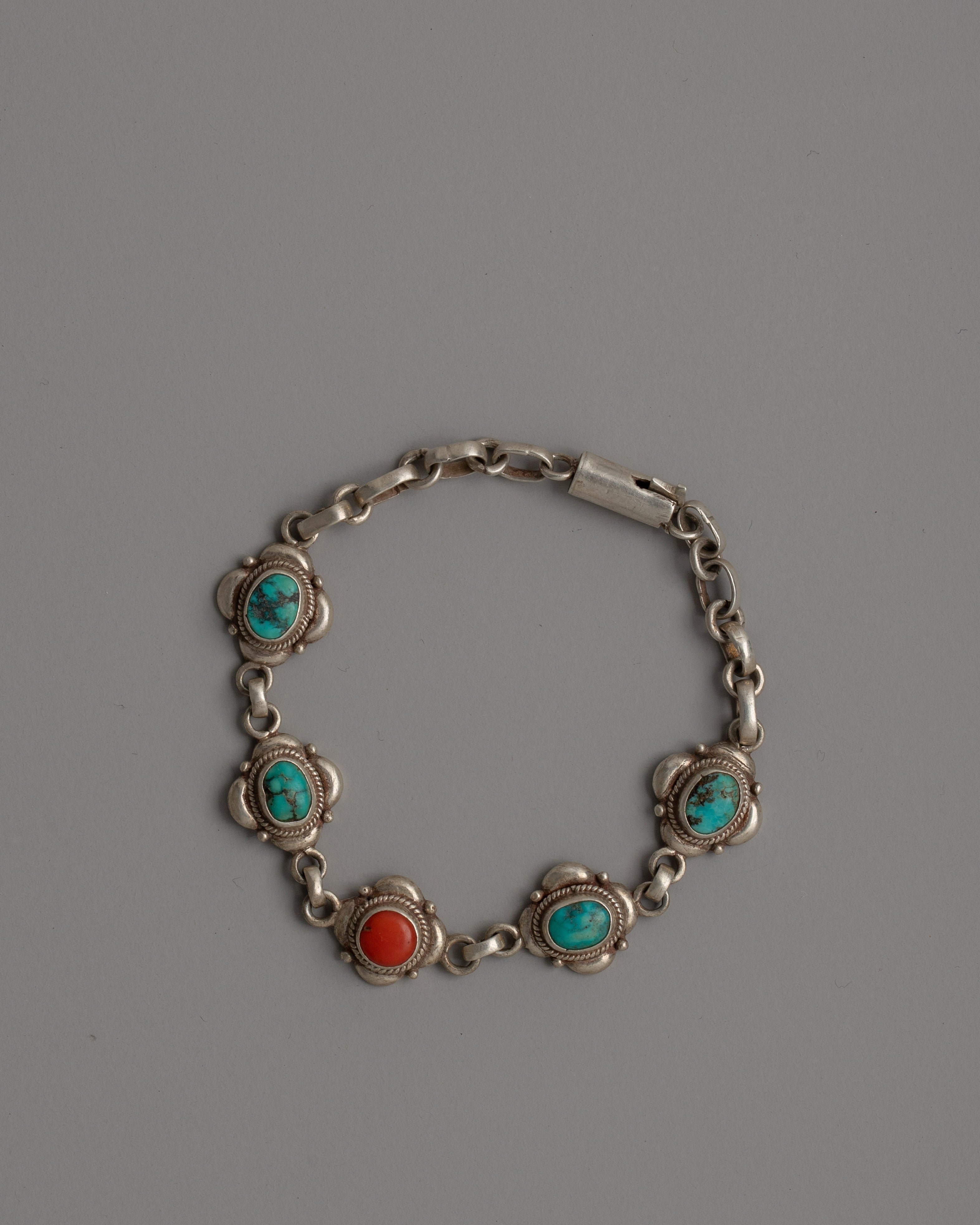 Tibetan Silver Chain Bracelet | Traditional Handmade Jewelry,