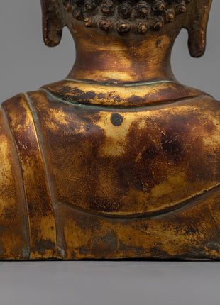 Handcrafted Buddha Head Figurine | Traditional Copper Art for Mindfulness and Harmony