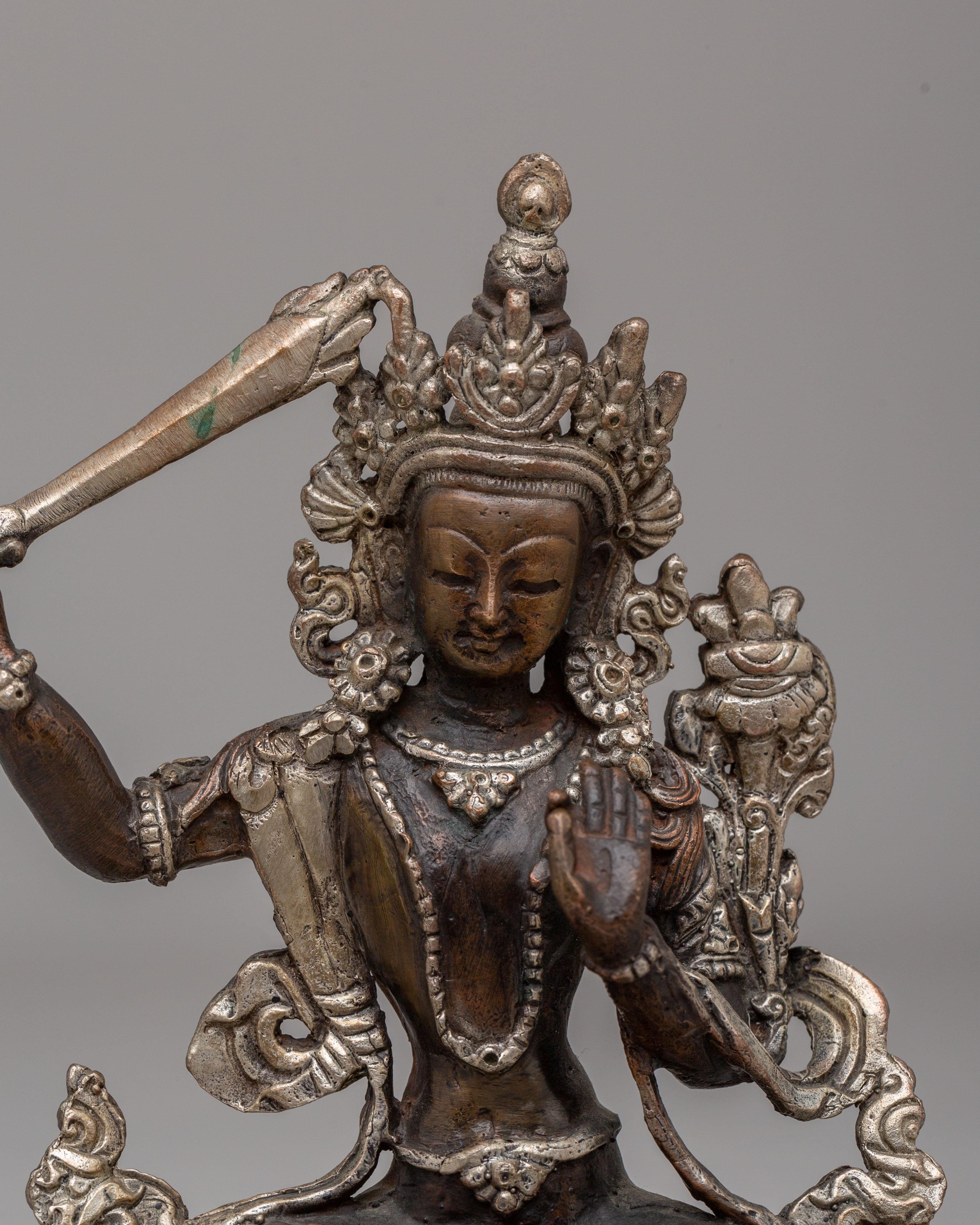 Spiritual Manjushri Bodhisattva Sculpture | Wisdom Deity Statue