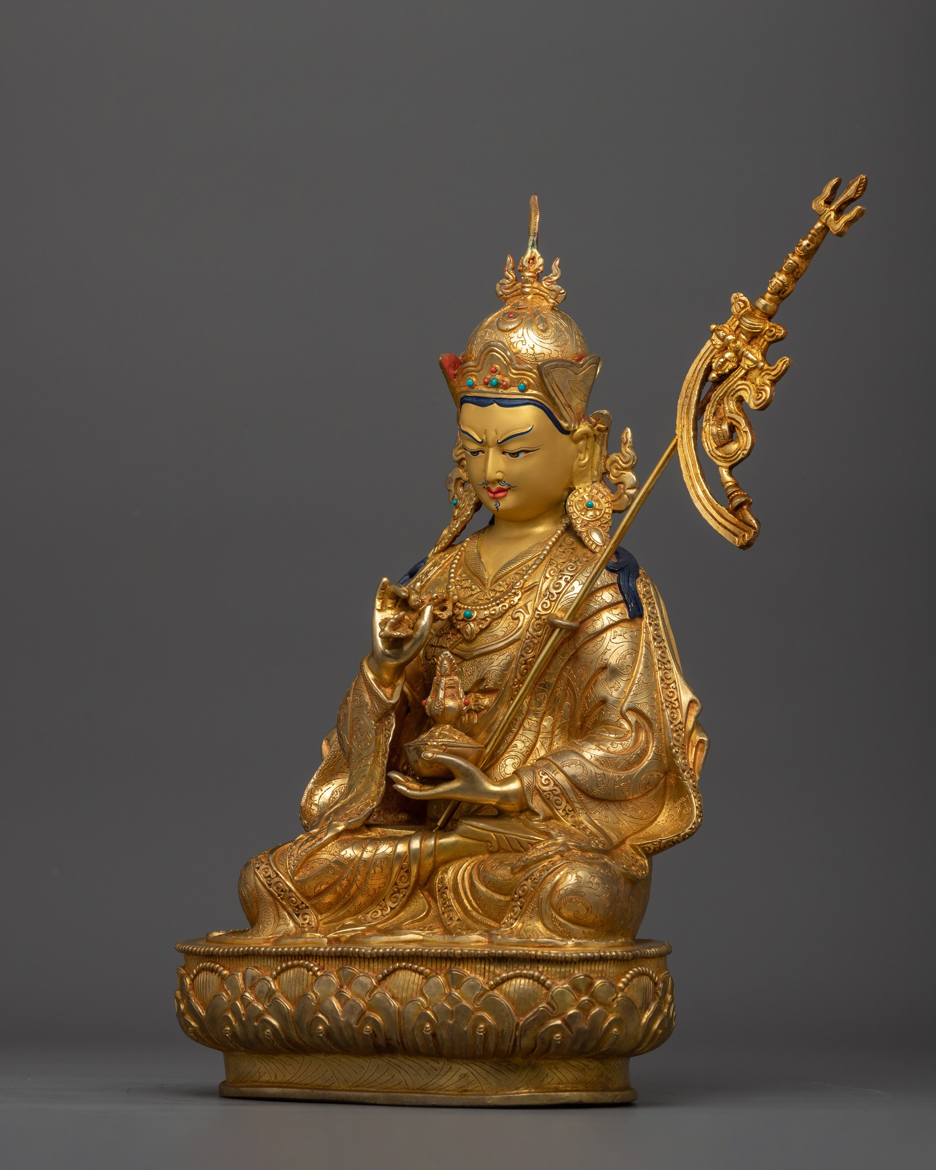 Guru Rinpoche Founder of Tibetan Buddhism Statue | Guru Padmasambhava Tibetan Tantric Master