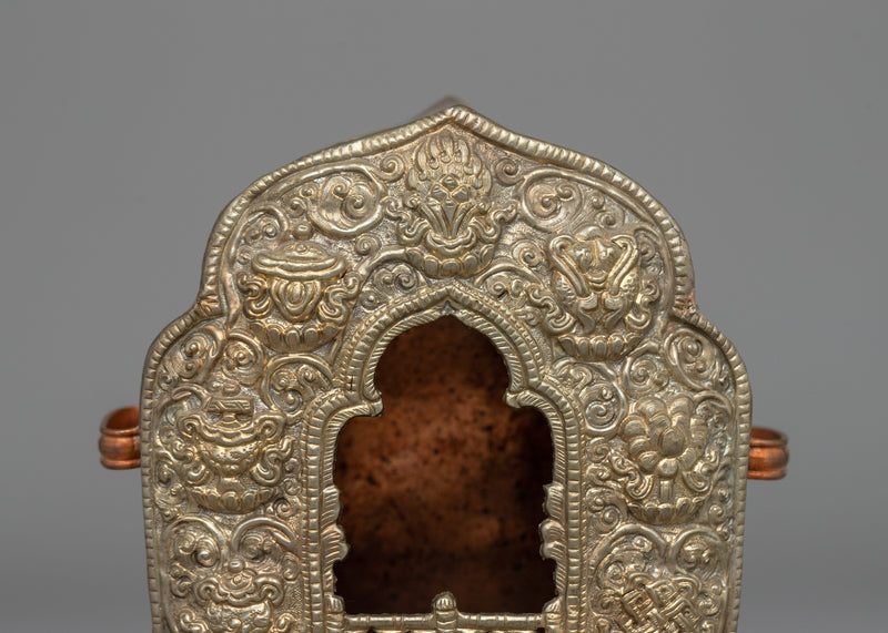 Silver-Plated Buddhist Ghau Box | A Sacred Tibetan prayer box