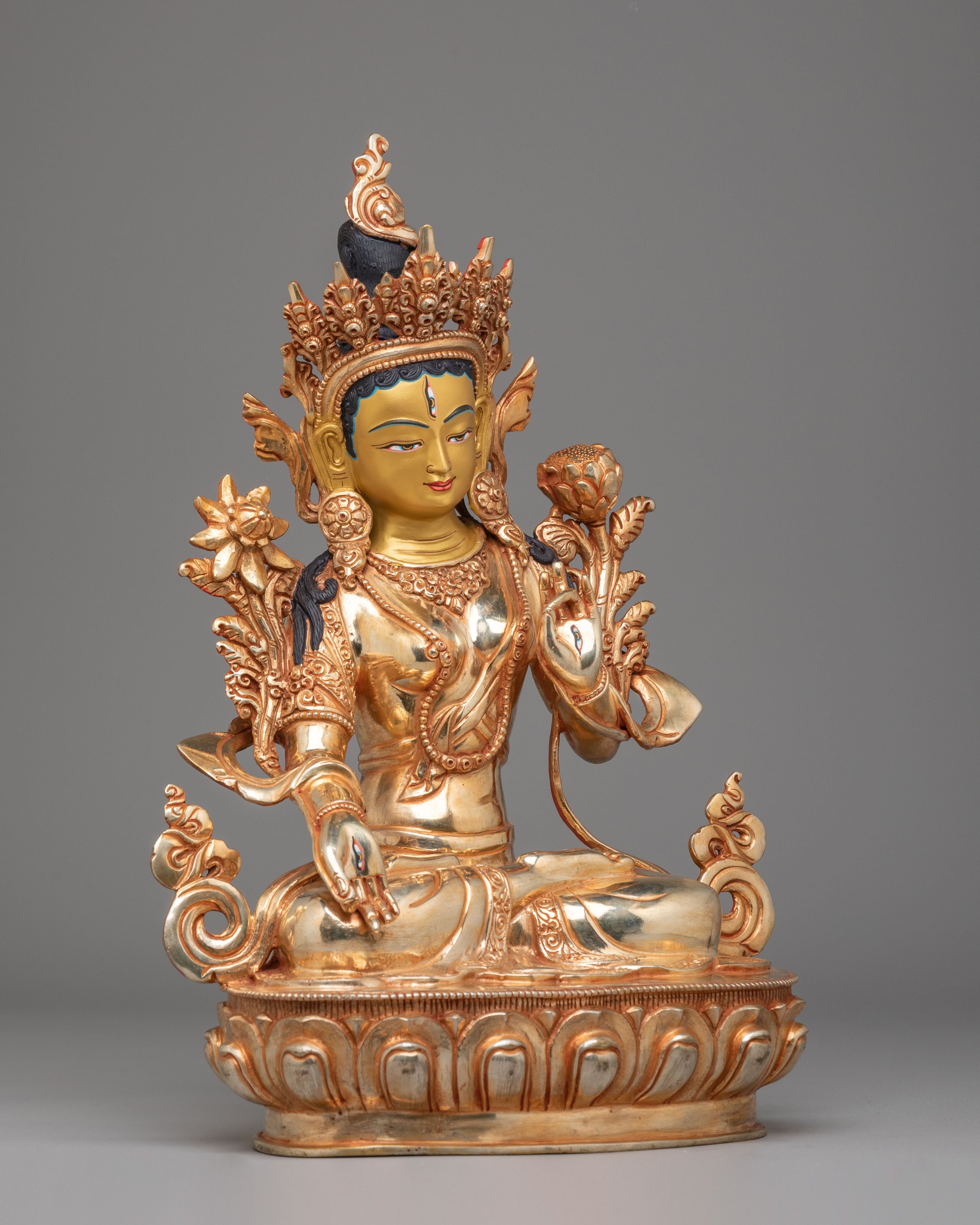 White Tara Mother of Liberation Figurine | Tibetan Goddess Sculpture