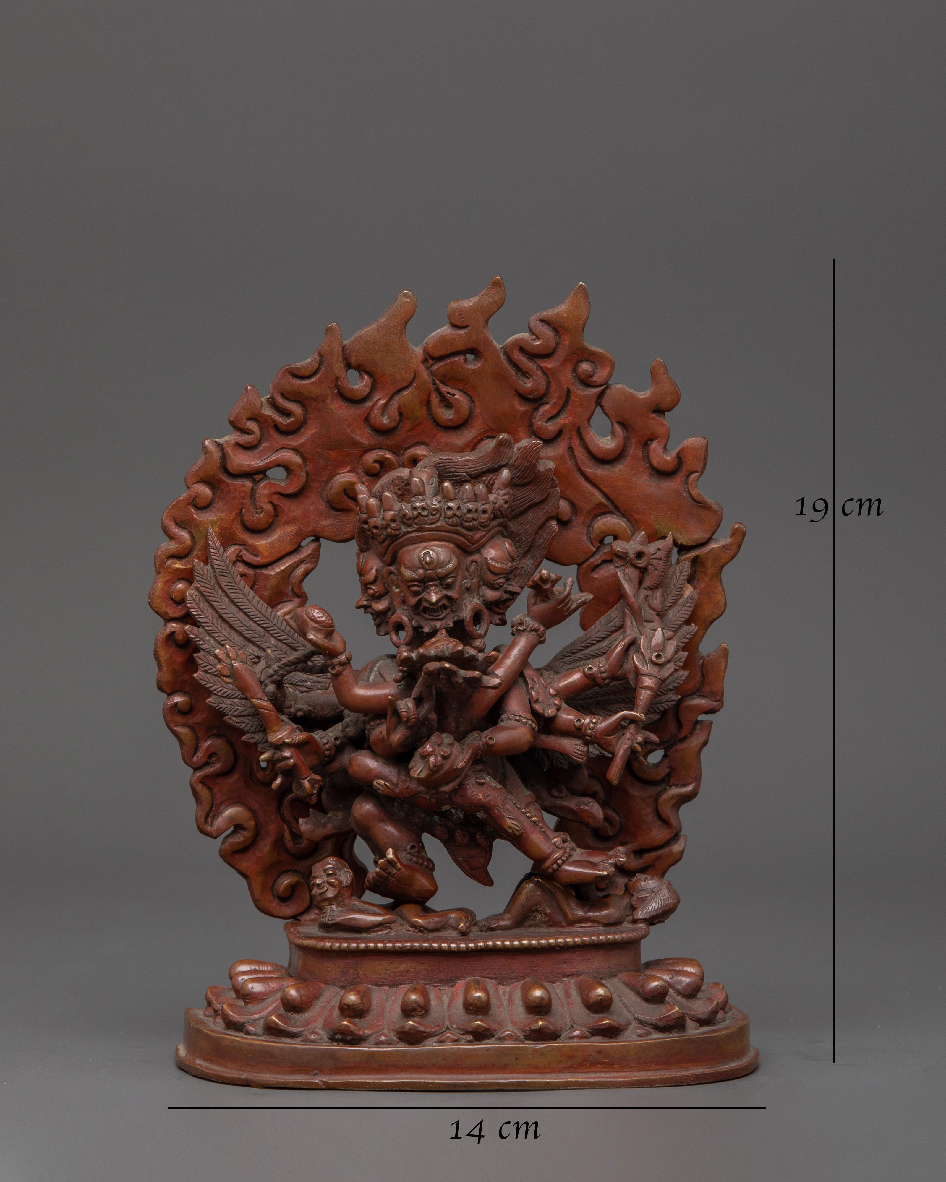 Hayagriva Statue in Oxidized Copper | Fierce Guardian Deity