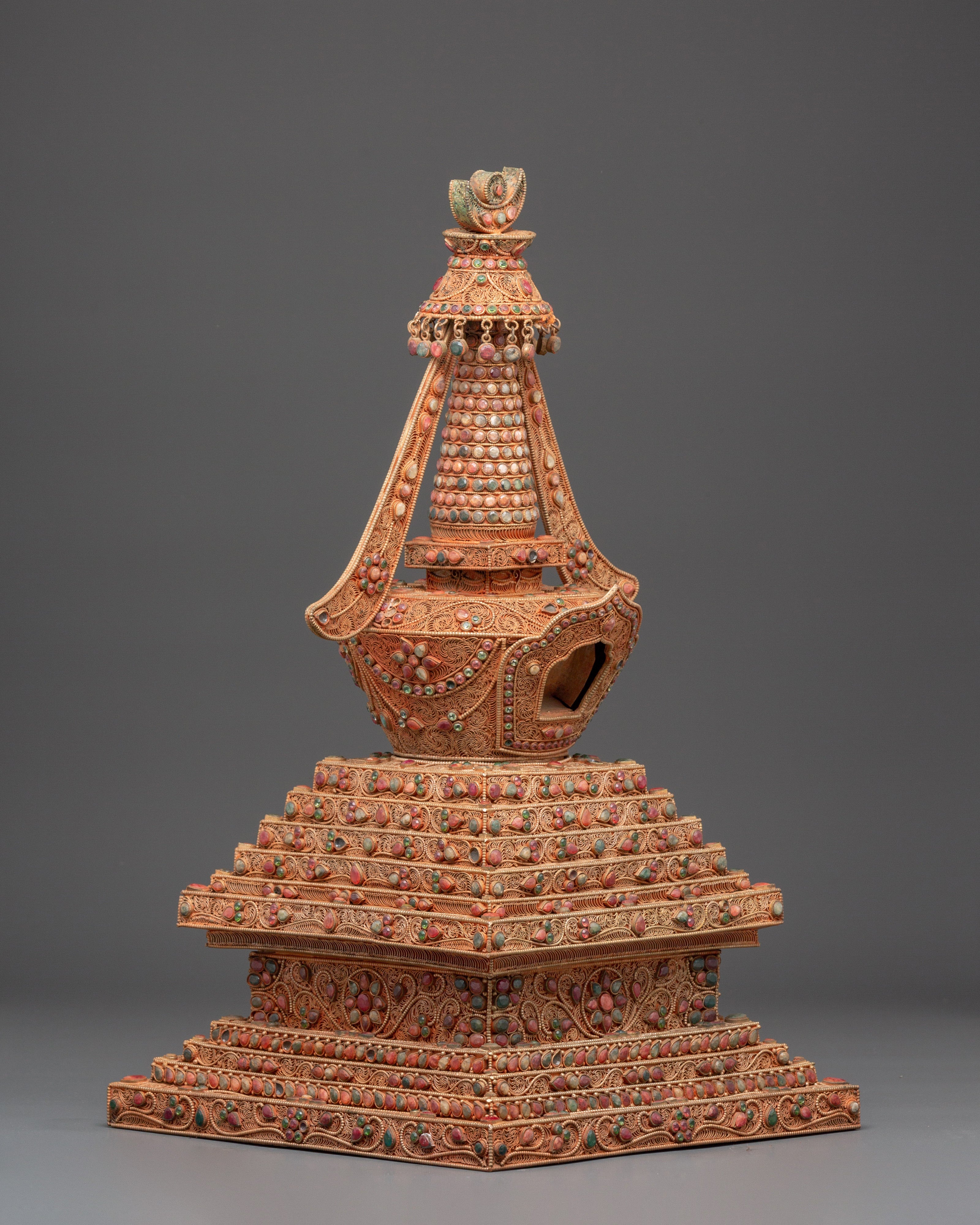 Stupa with Turquoise | Sacred Buddhist Shrine Relic