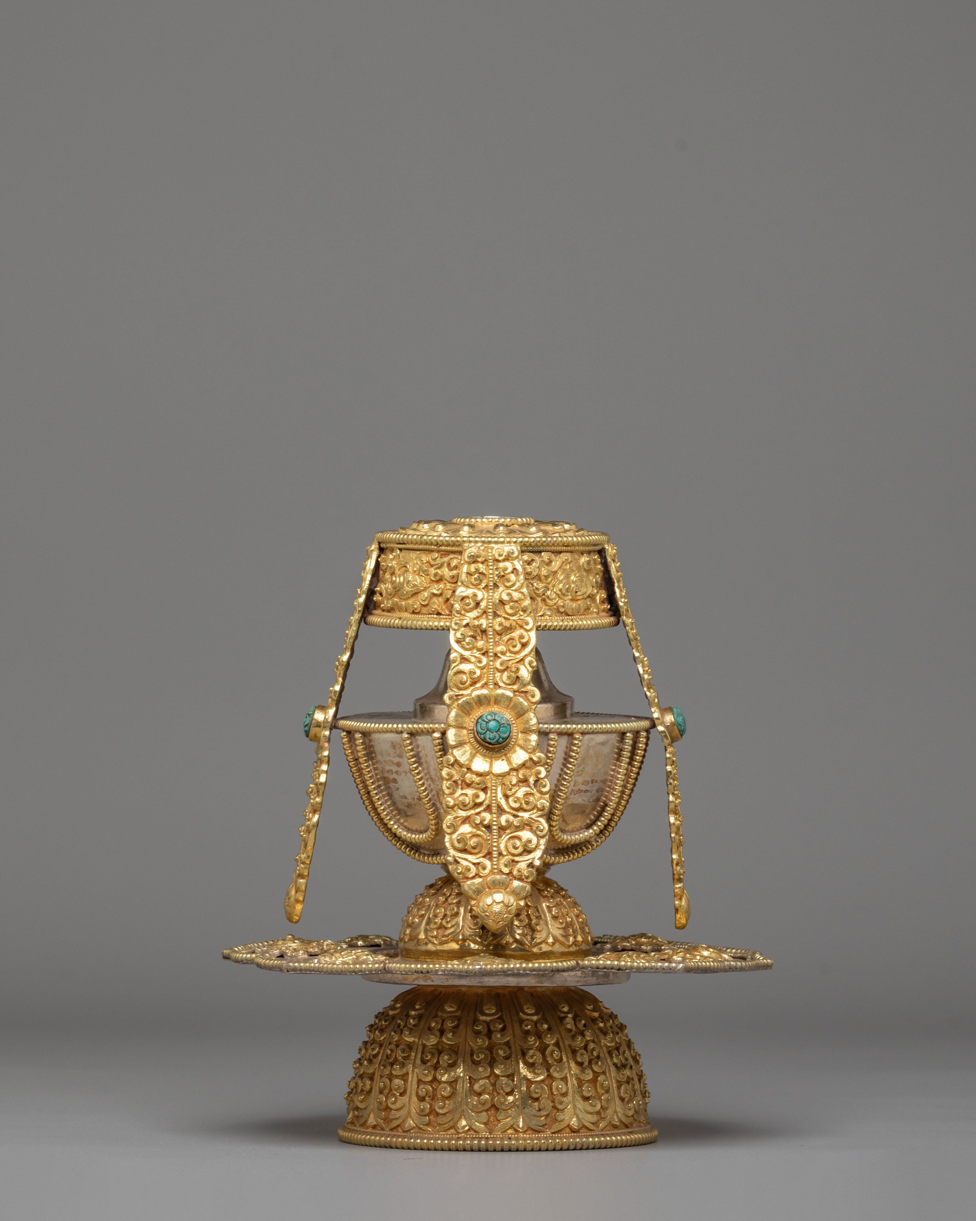 Himalayan Turquoise-Inlaid Life Vase | Sacred Ritual Artifact