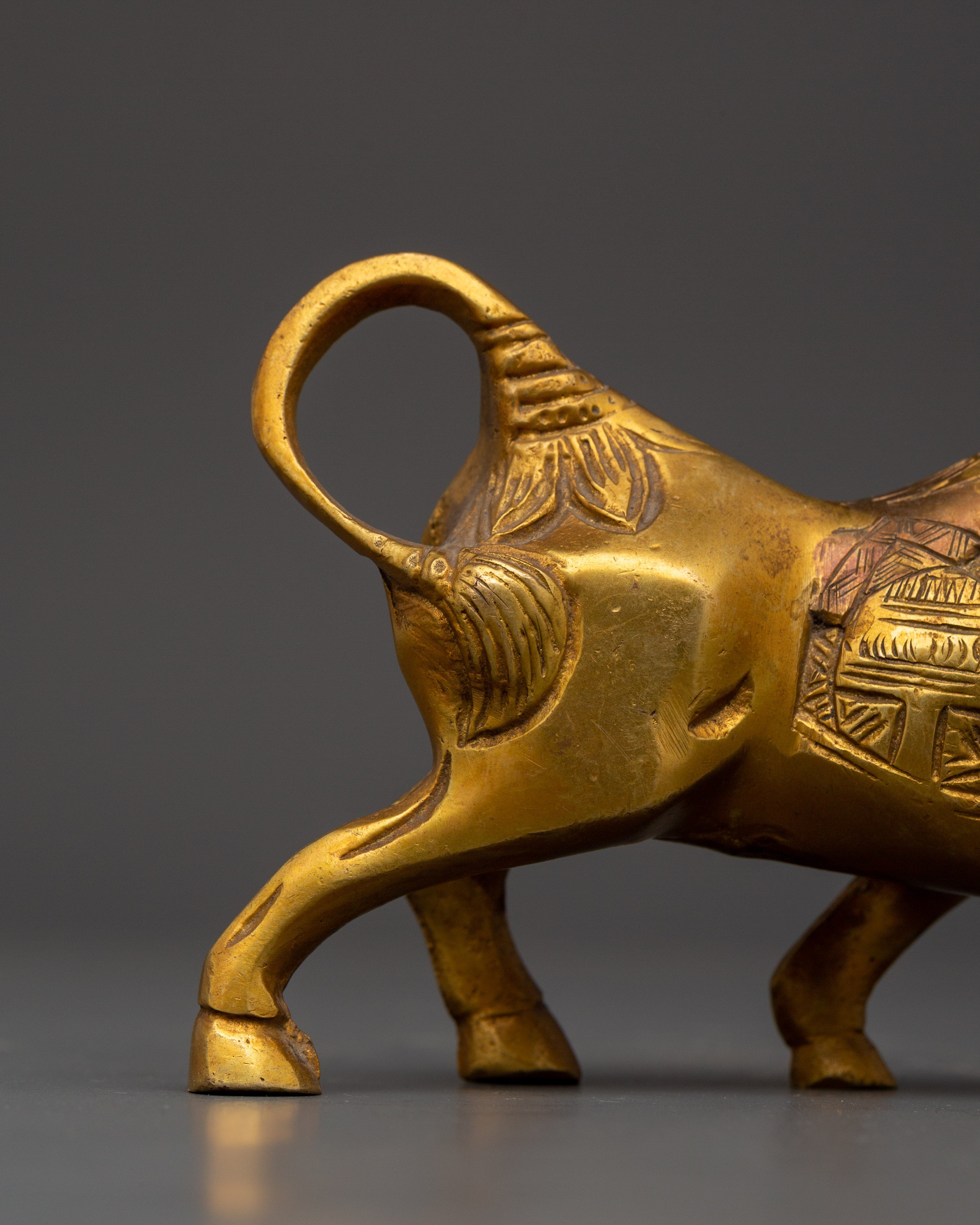 Handcrafted Brass Ox Statue Set | Pair of Decorative Sacred Oxen Sculptures
