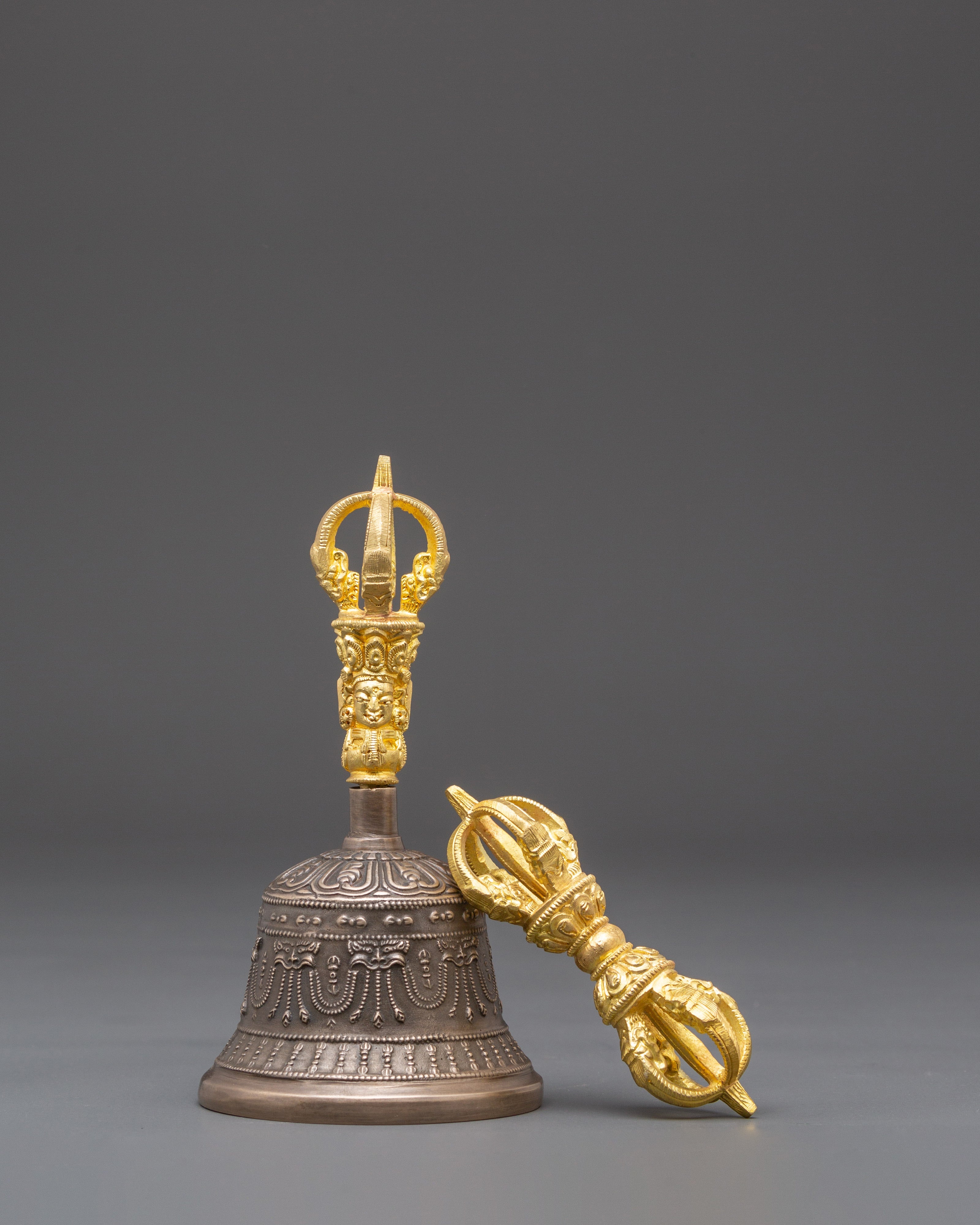 Handcrafted Bell and Vajra Set | Spiritual Tools for Rituals and Meditation