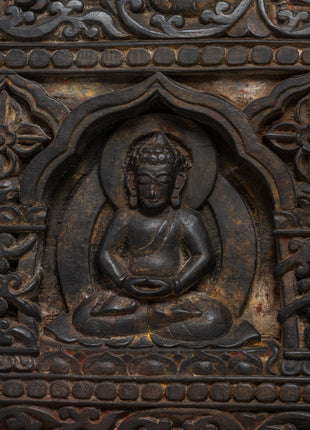 Traditional Buddhist Five Buddha Book Cover | Handcrafted Protector for Sacred Texts