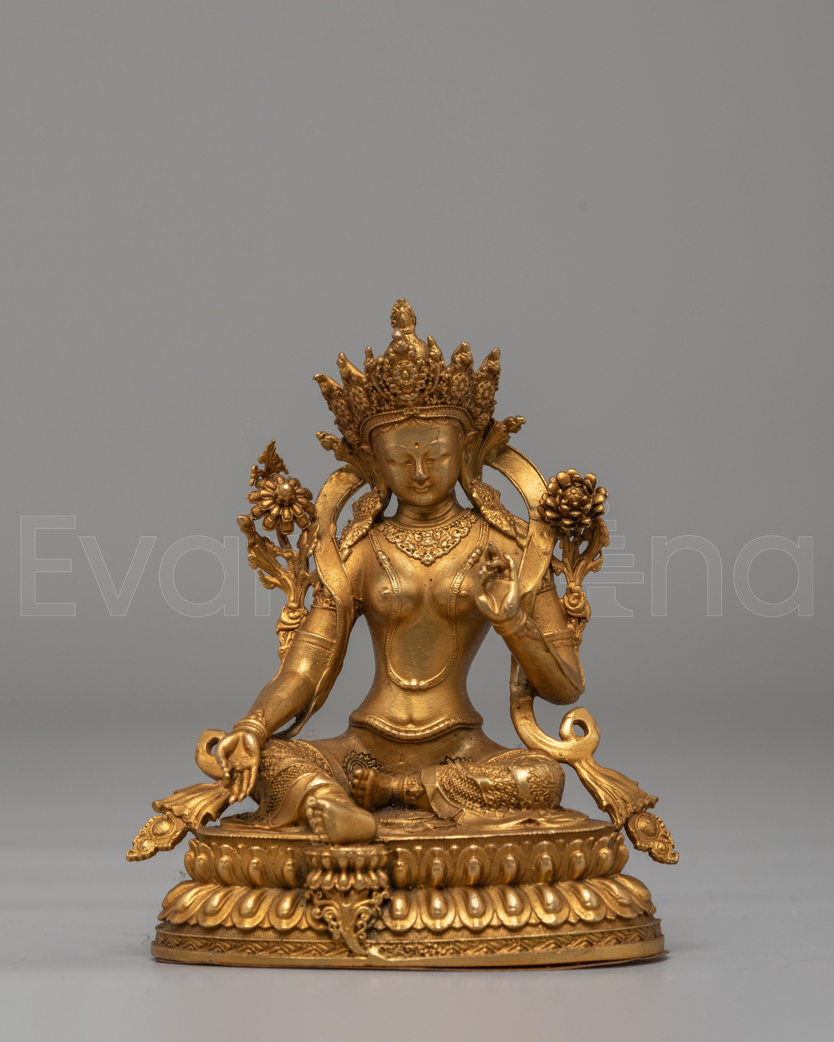 Handmade Green Tara Deity Statue