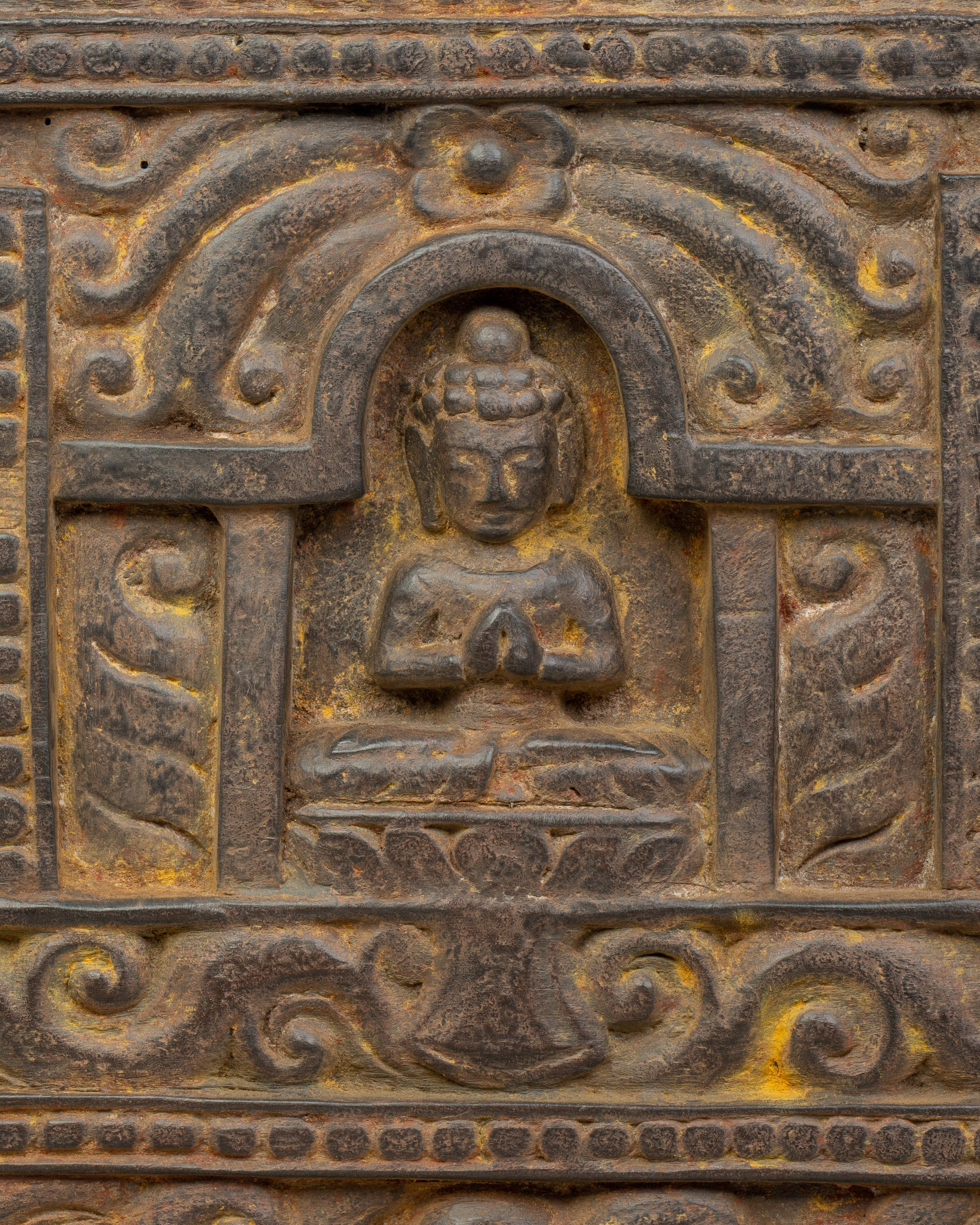 A Carved Wooden Sutra Cover | 102cm Tibetan Scripture Holder