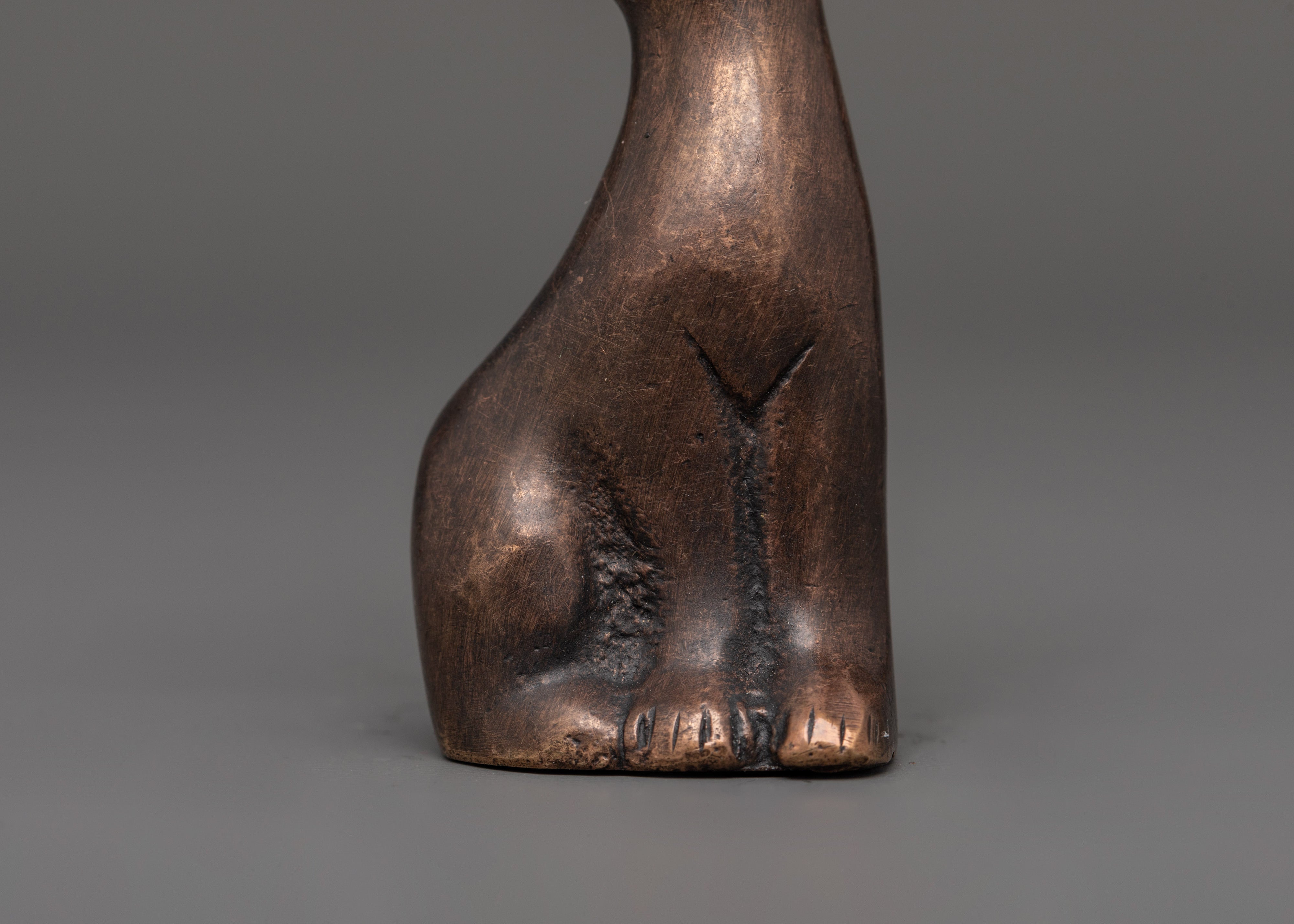 Handcrafted Decorative Cat Figurine Set | Oxidized Copper Cat Sculpture