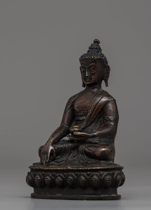 Oxidized Copper Shakyamuni Buddha Statue | A Symbol of Enlightenment and Serenity