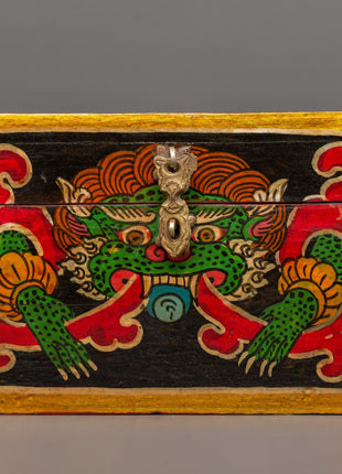 Hand-Painted Tibetan Wooden Box | Colorful Himalayan Home Decor