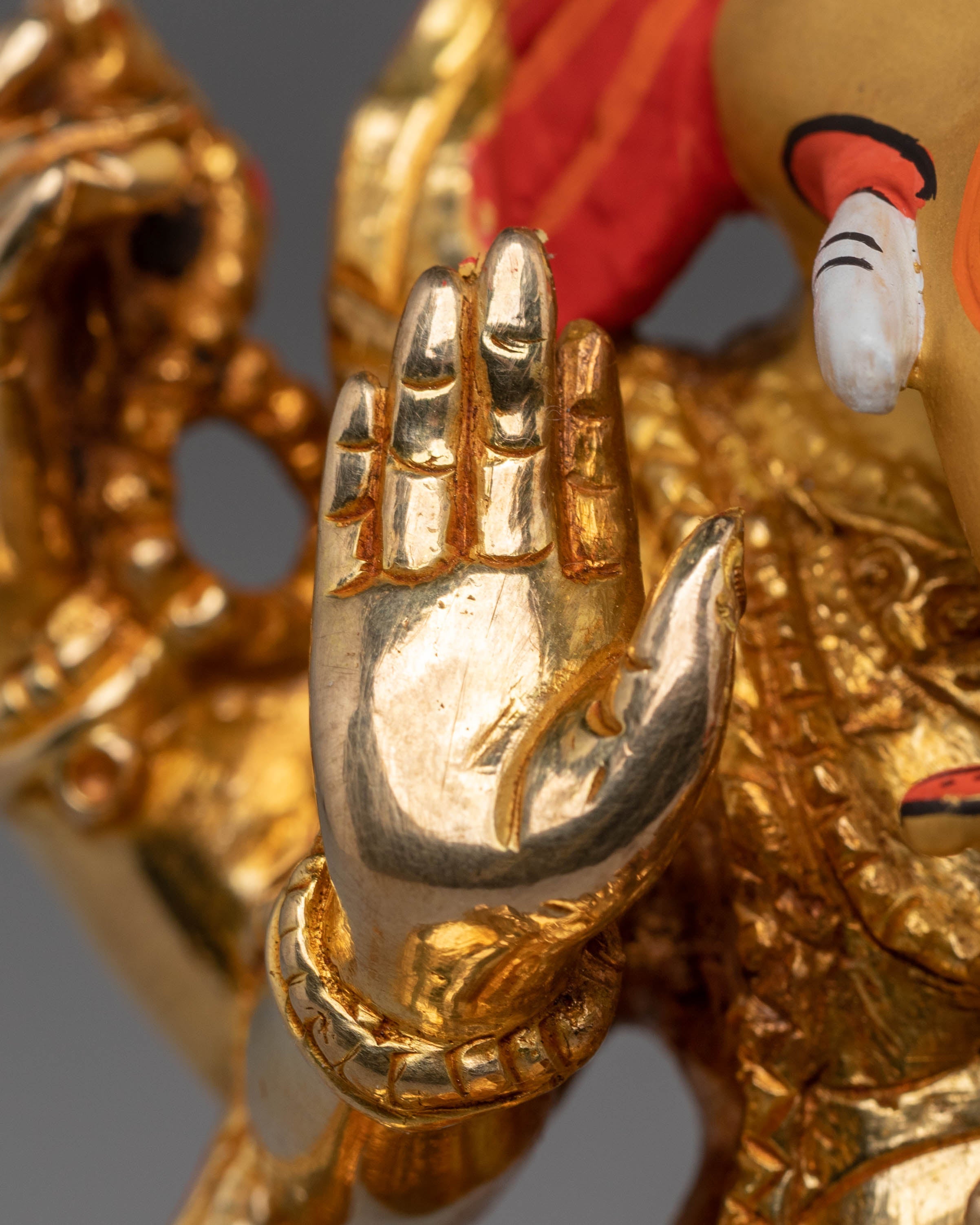 Lord Ganesha Statue for Altars | Gold Plated Copper Figurine