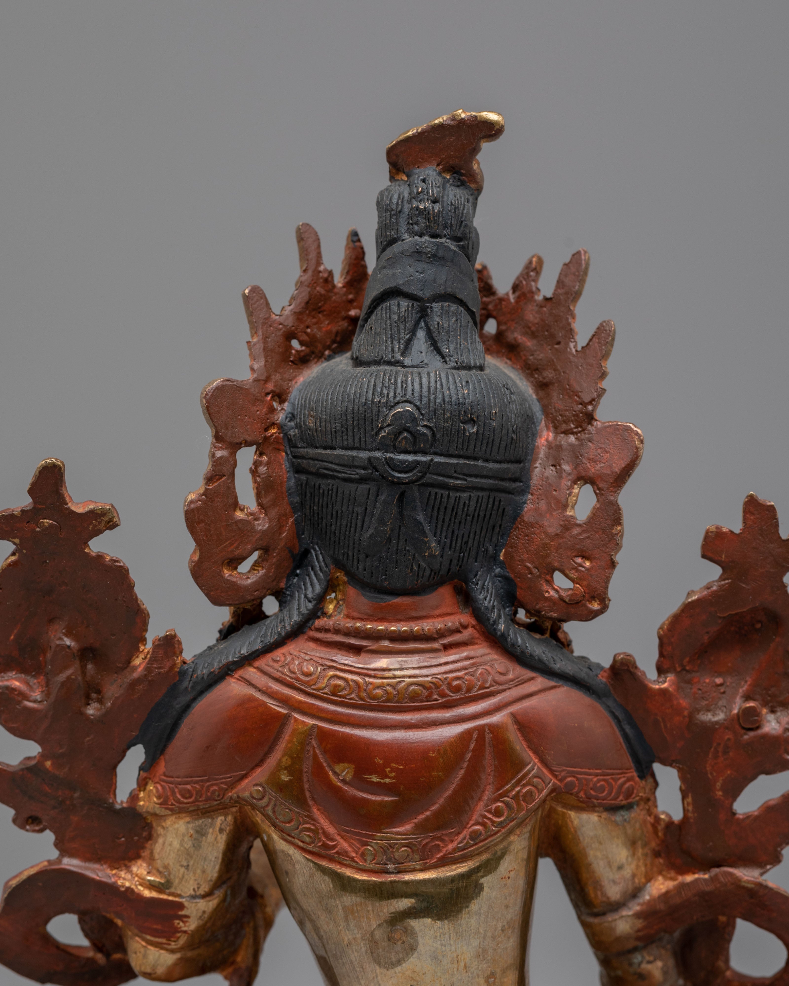 Handmade Sita Tara Statue for Altar | Gold Plated Sita Tara