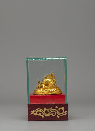 Elephant-Headed Ganapati Statue | Sacred Glass Enclosed Hindu Deity Figurine