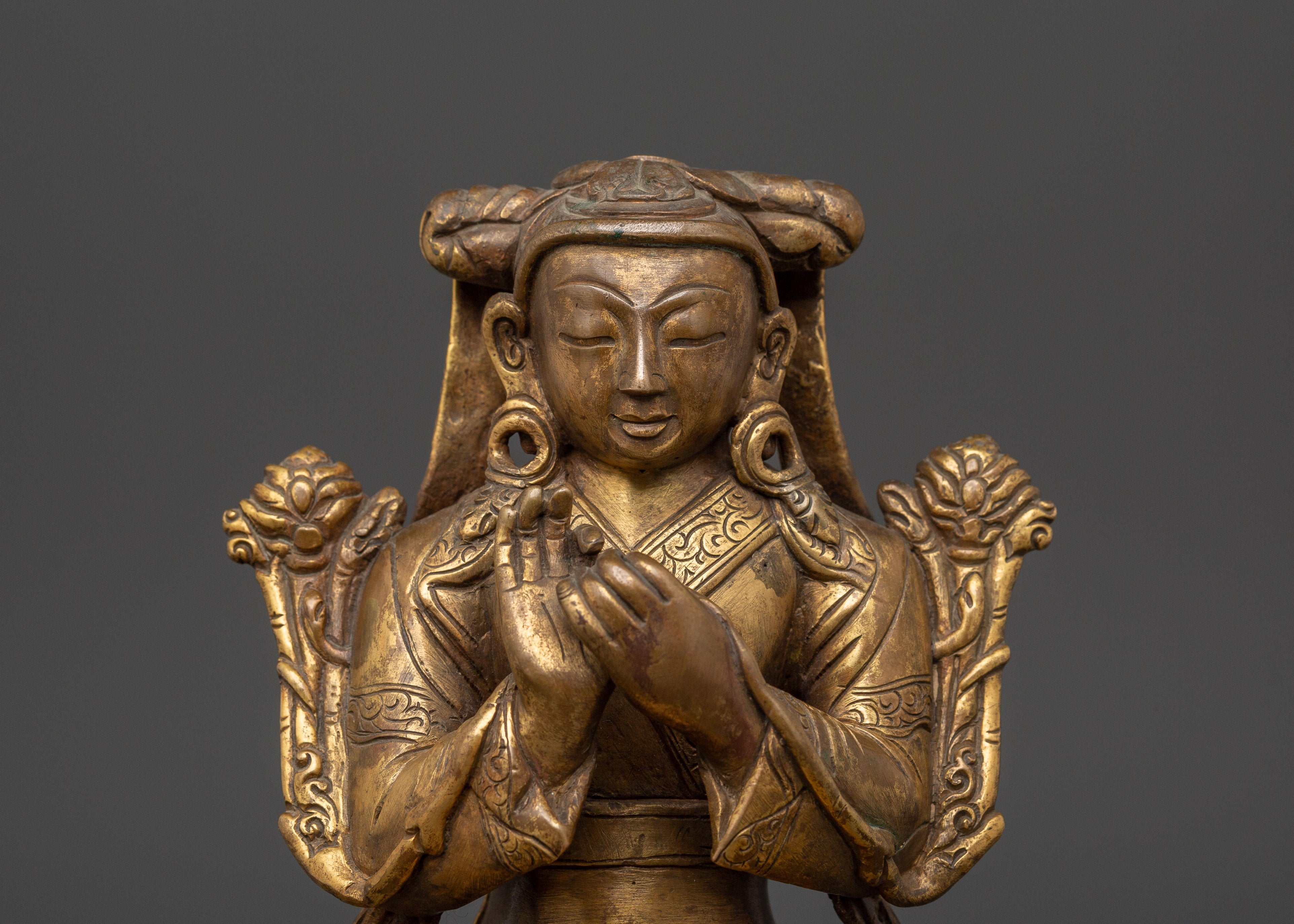 Gold Plated Buddhist Master | Altar Decor