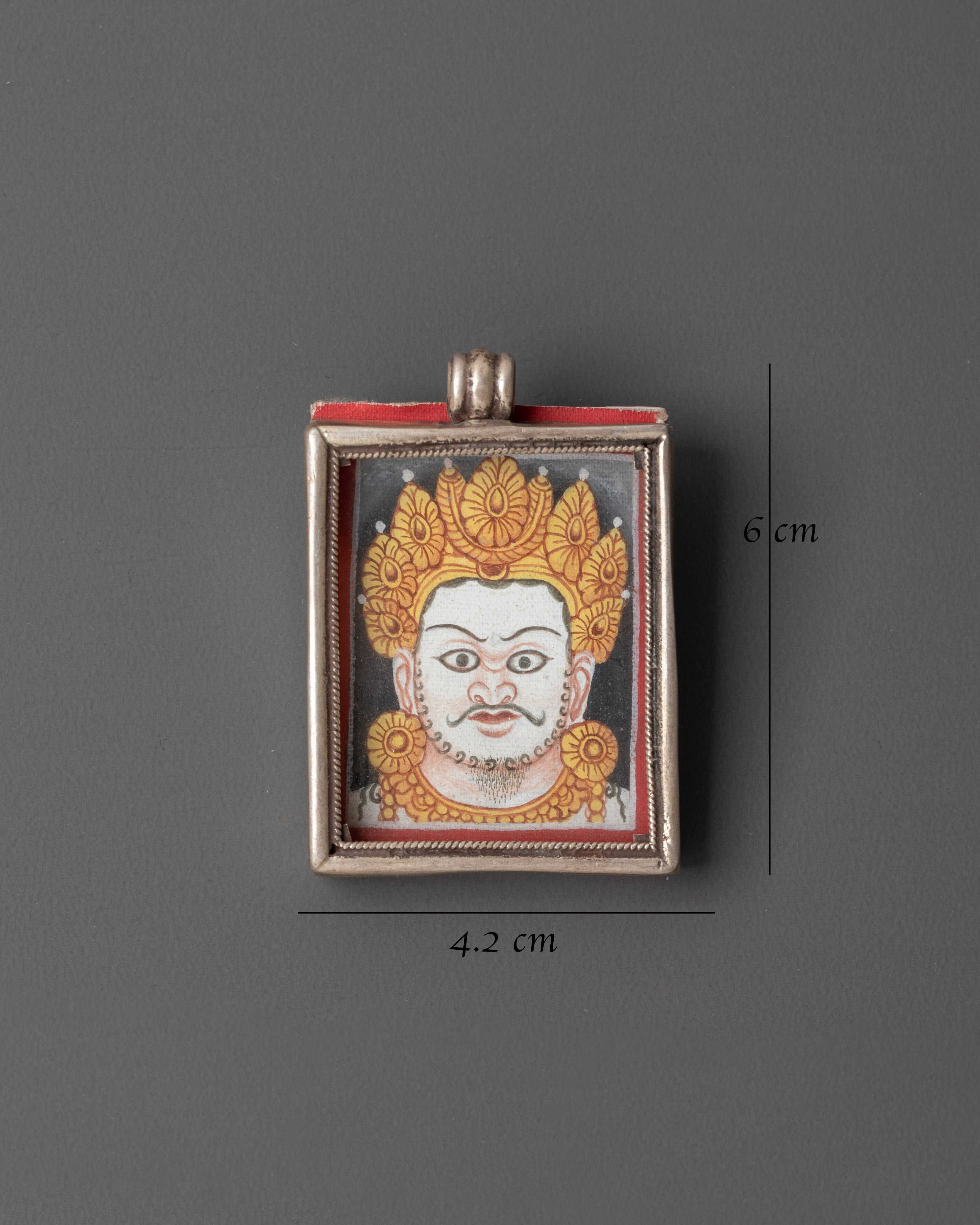 Sacred Tibetan Buddhist Deity Locket | Silver with Thangka Amulet