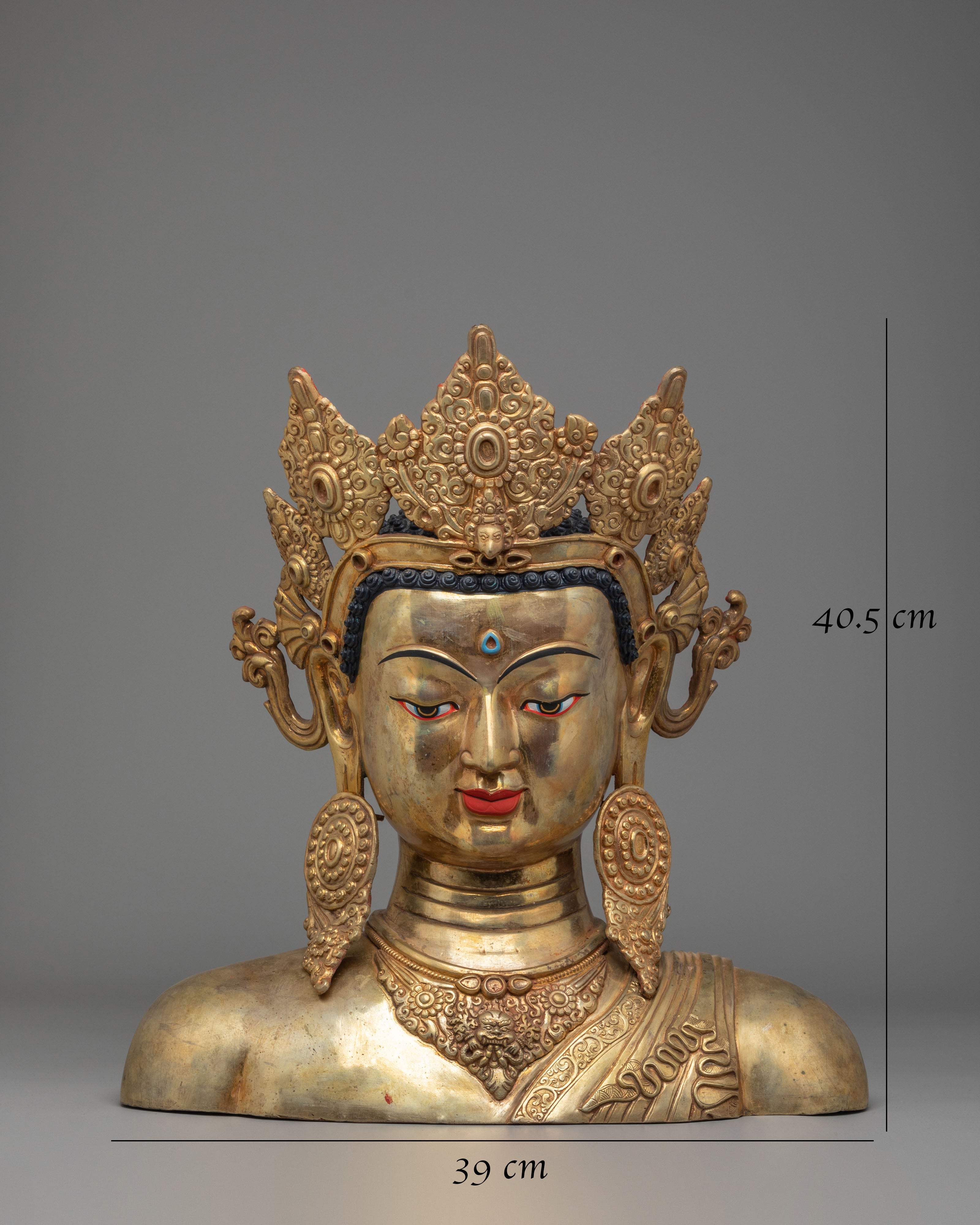 Crowned Buddha Head Altar Decor | Spiritual Decor