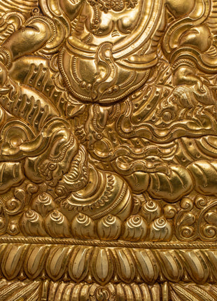 Buddhist Metal Thangka of Dzambala | Tibetan Wealth Deity for Prosperity and Fortune