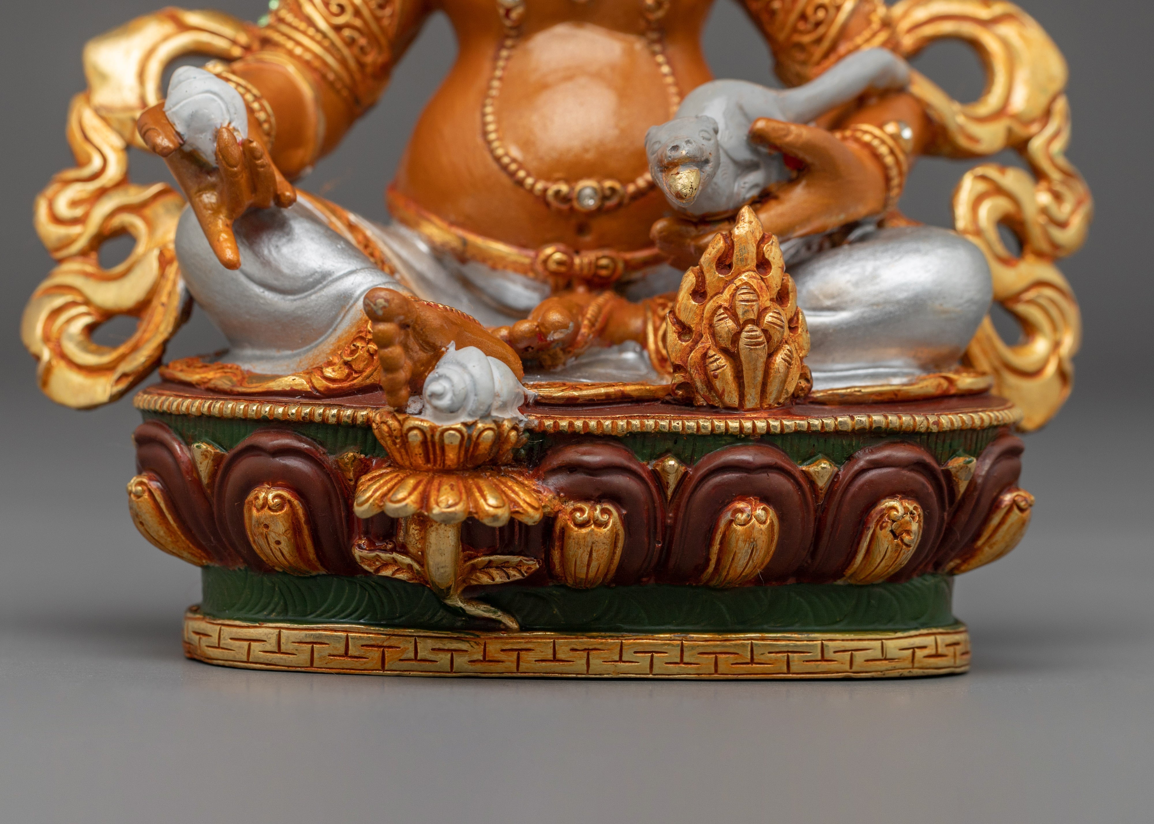 Copper Gold Plated Dzambhala Statue | Wealth Deity Sculpture