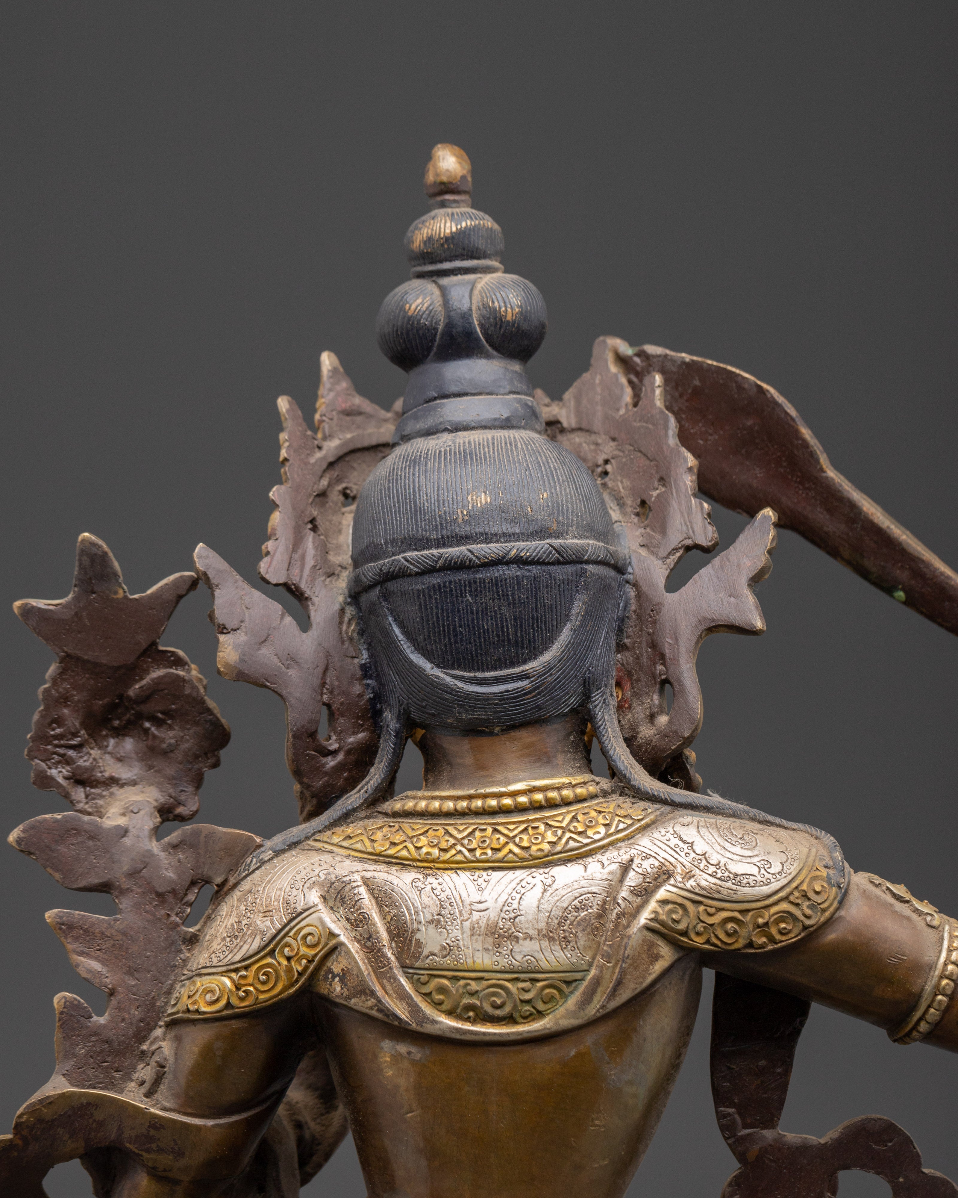 Handcrafted Tibetan Manjushri Statue | Wisdom Deity Sculpture for Home Altar