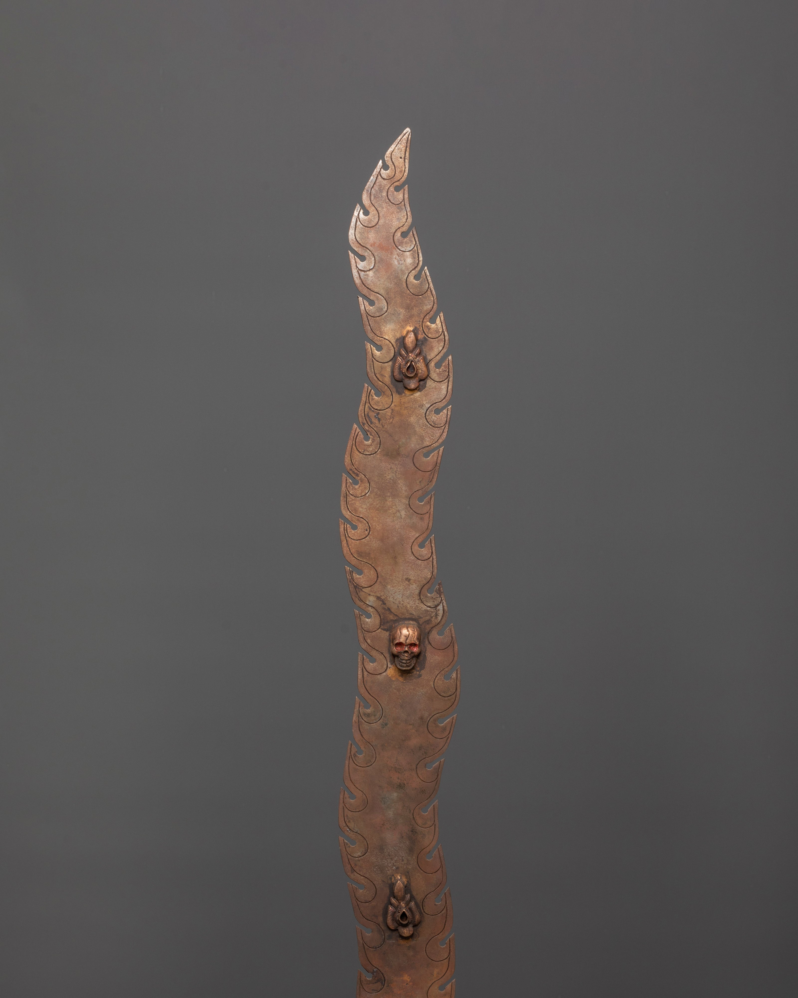 Handcrafted Copper and Iron Sword with Skull Engraving | Unique Sword