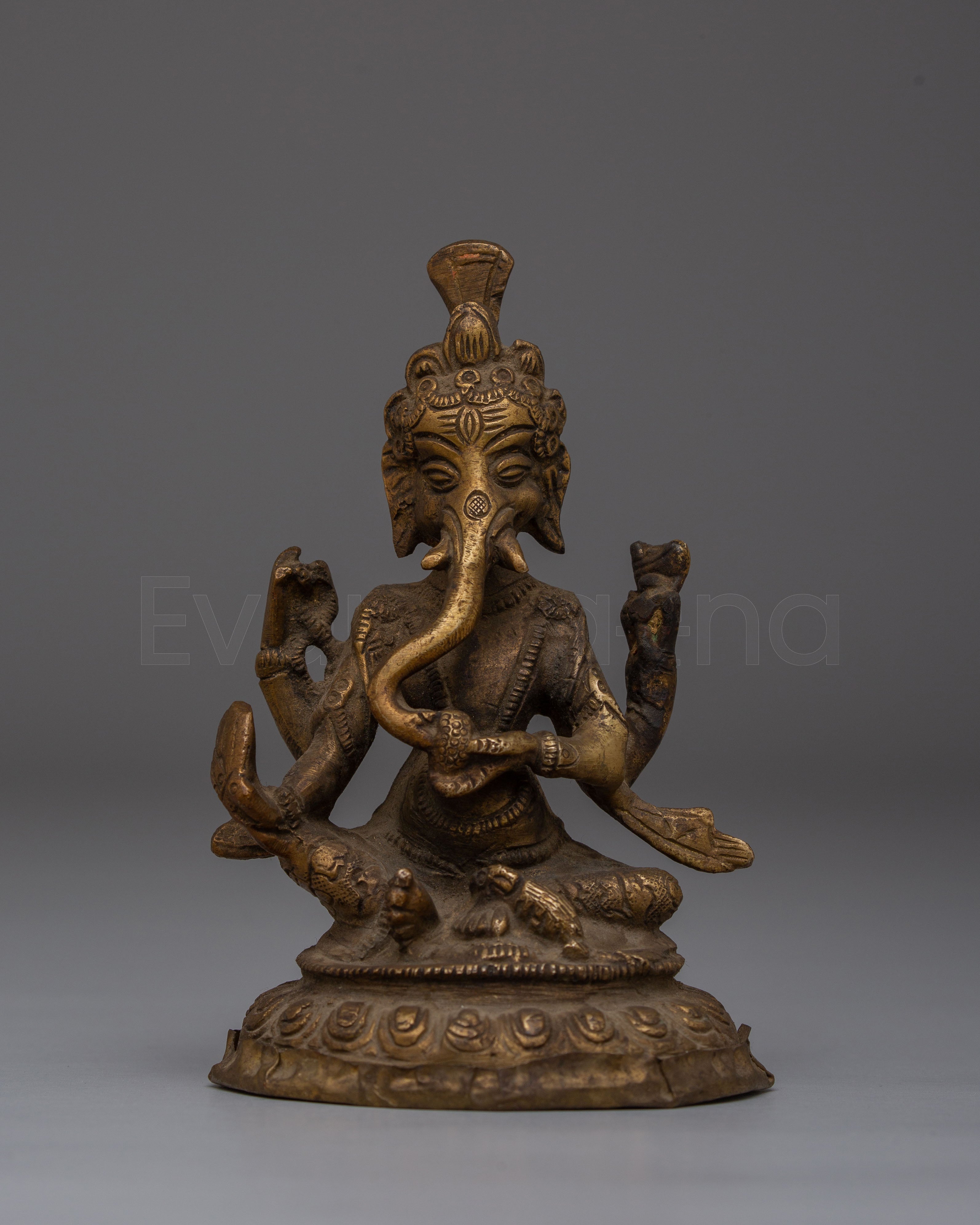 Handmade Hindu Deity Ganesha Brass Statue